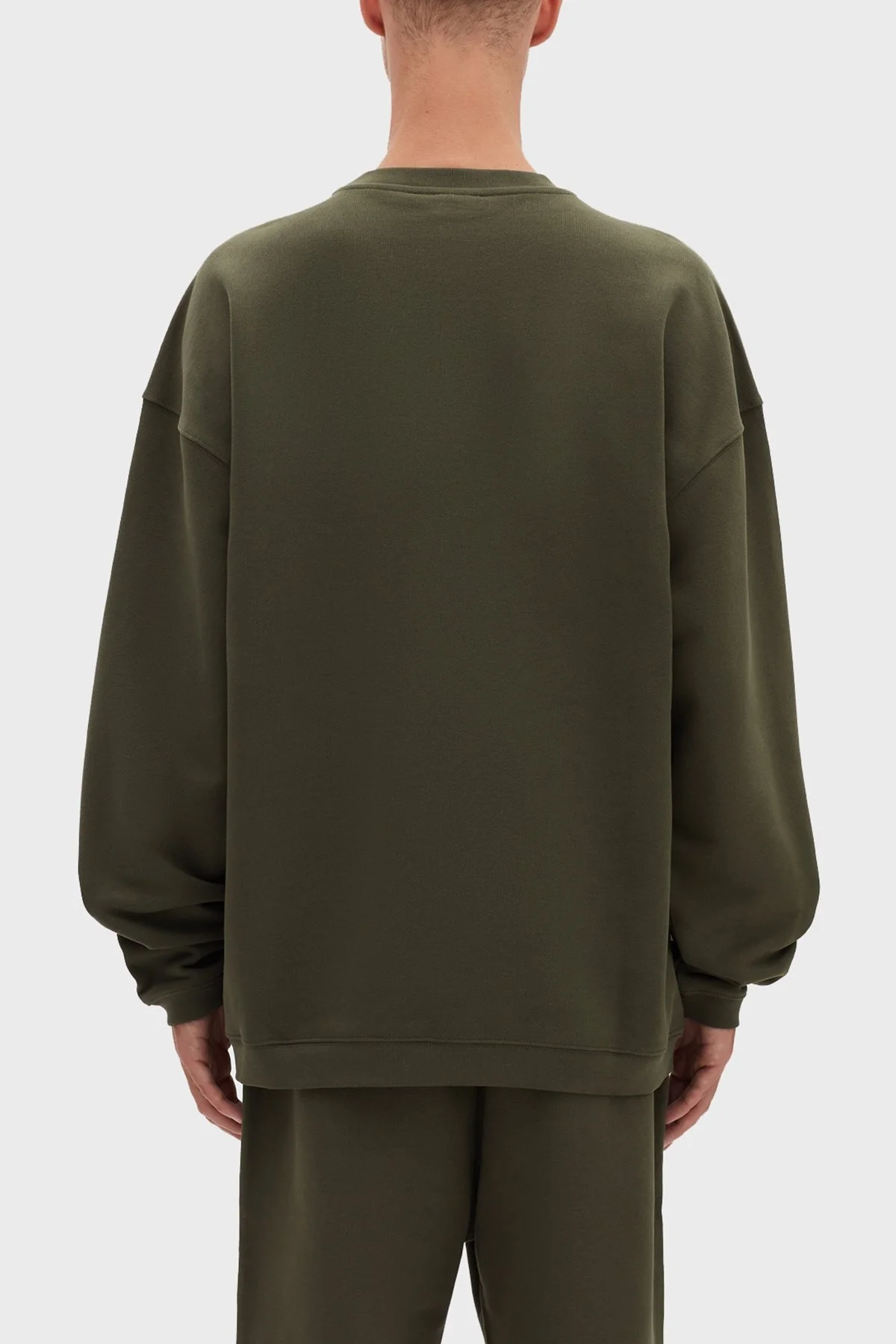 Les Benjamins Logolu Oversize Bisiklet Yaka % 100 Pamuk Erkek Sweat LB22FWESSMUSW-302 HAKİ - 4