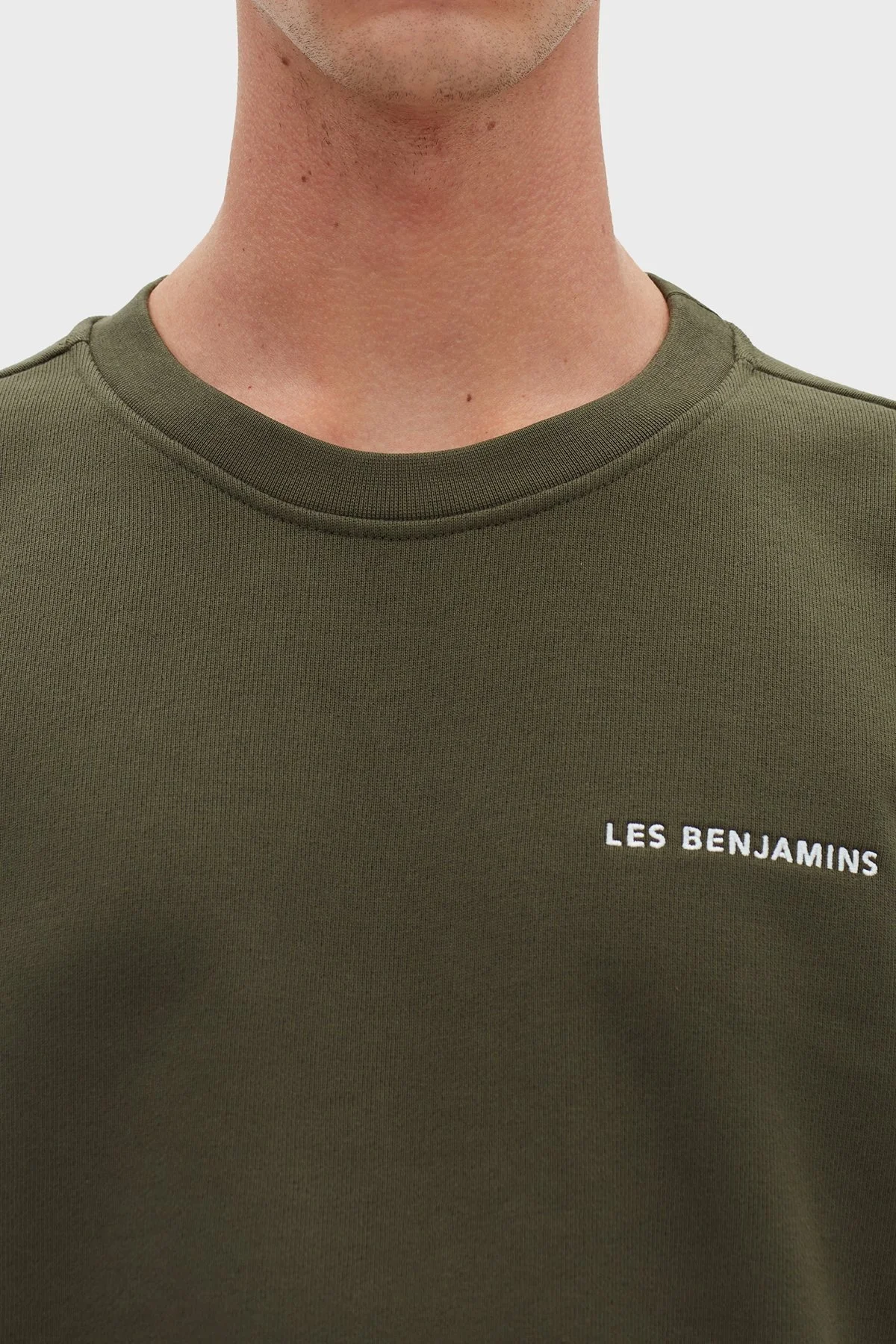 Les Benjamins Logolu Oversize Bisiklet Yaka % 100 Pamuk Erkek Sweat LB22FWESSMUSW-302 HAKİ - 5