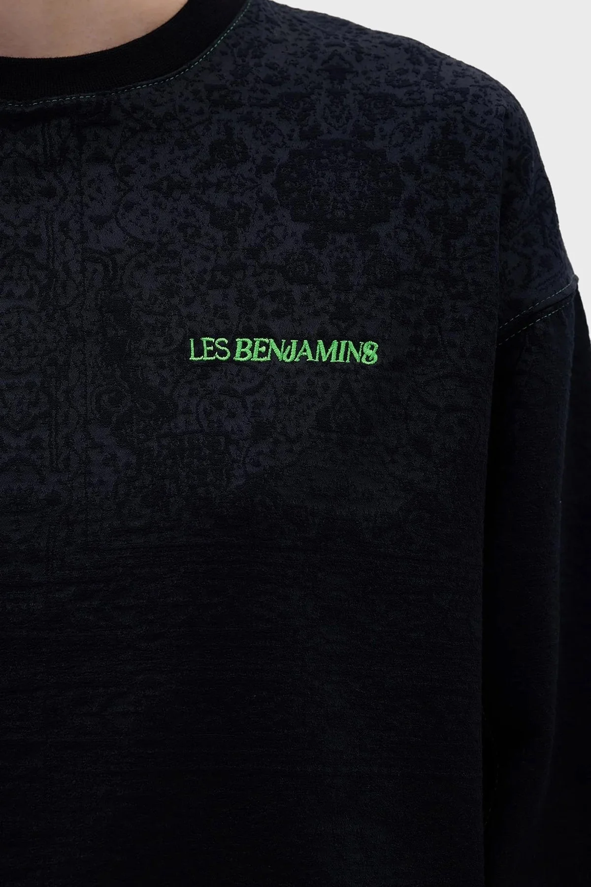 Les Benjamins Logolu Pamuklu Bisiklet Yaka Regular Fit Bayan Sweat LB23FWFRWFUSW-010 SİYAH - 5