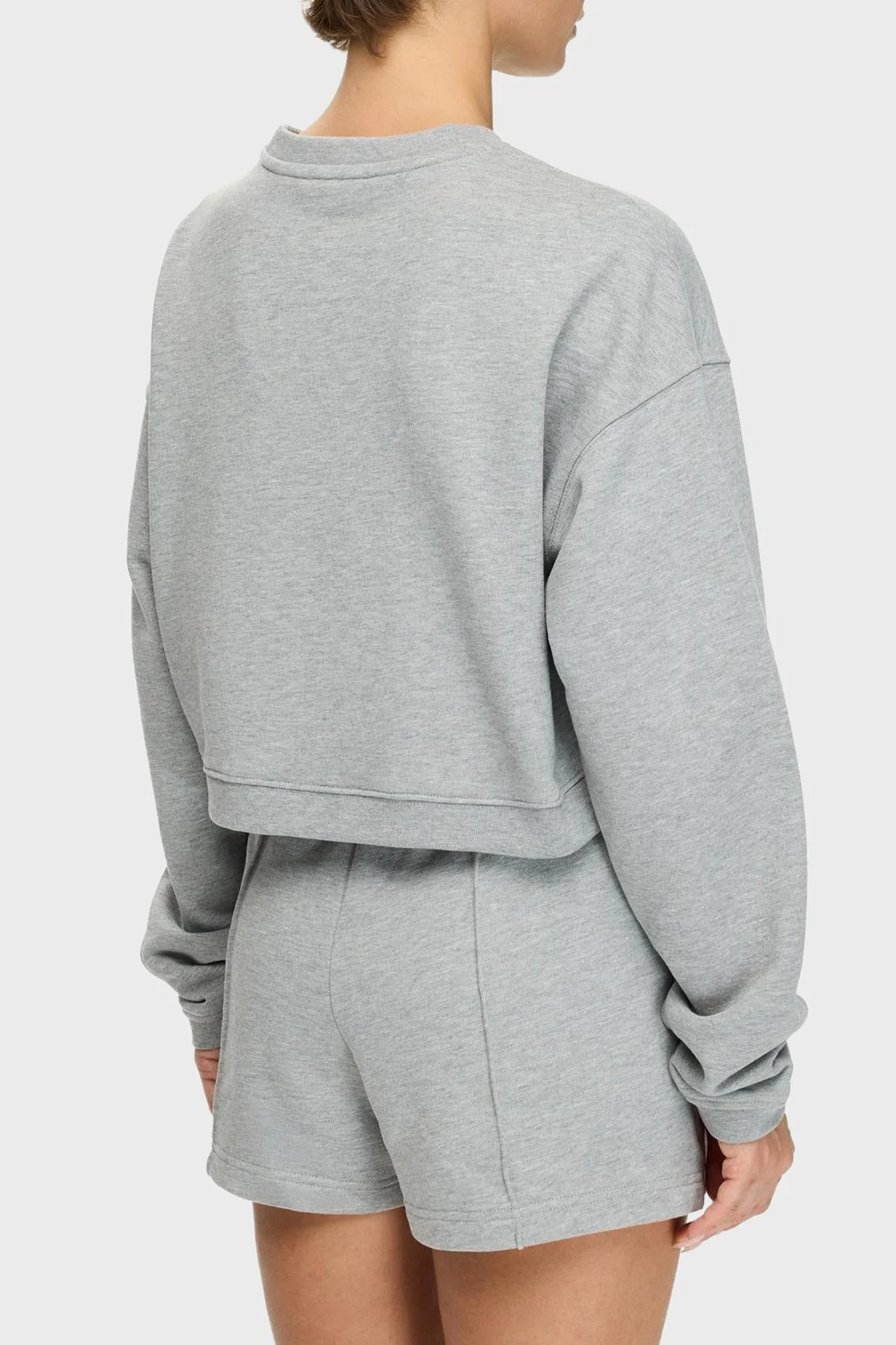 Les Benjamins Logolu Pamuklu Regular Fit Bisiklet Yaka Bayan Sweat LBNOOSCORFUSW-308 AÇIK GRİ - 3