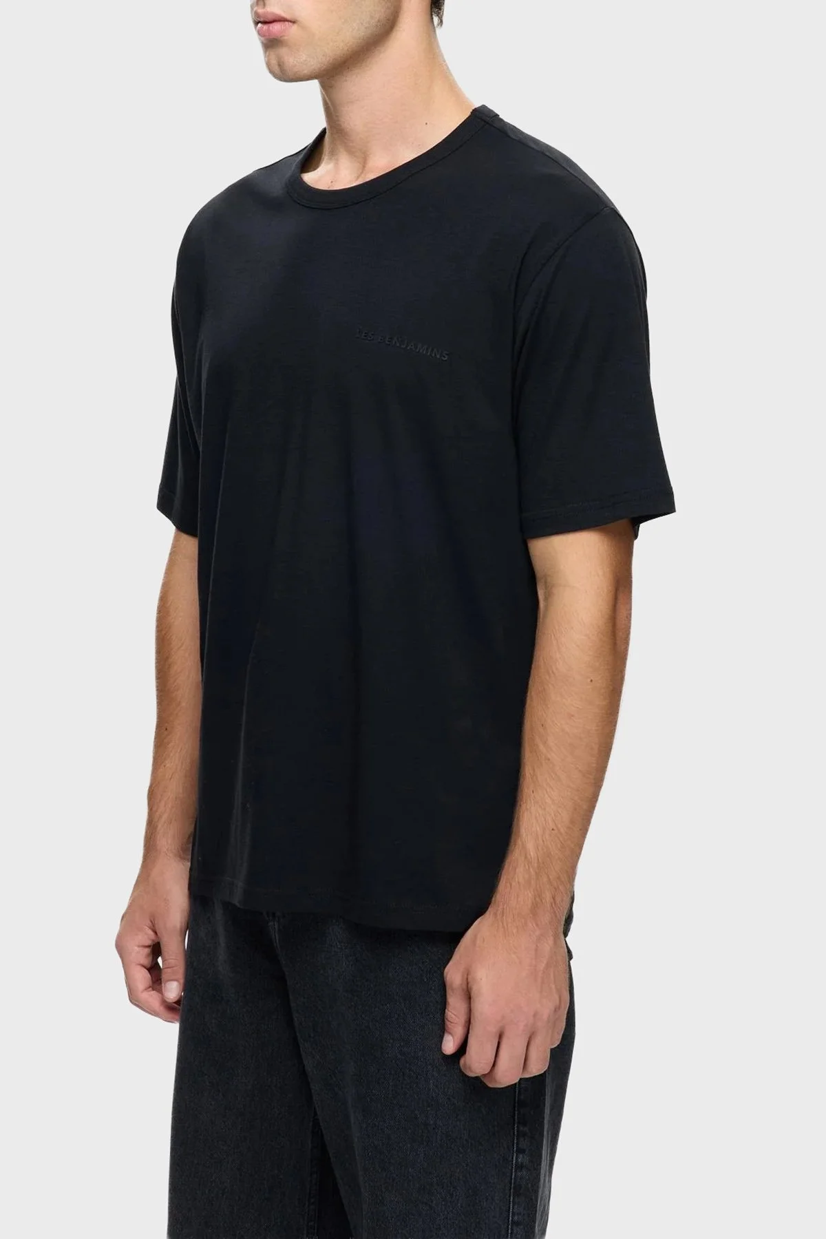 Les Benjamins Logolu Pamuklu Regular Fit Bisiklet Yaka Erkek T Shirt LB25FWCLAMUTS-401 SİYAH - 1