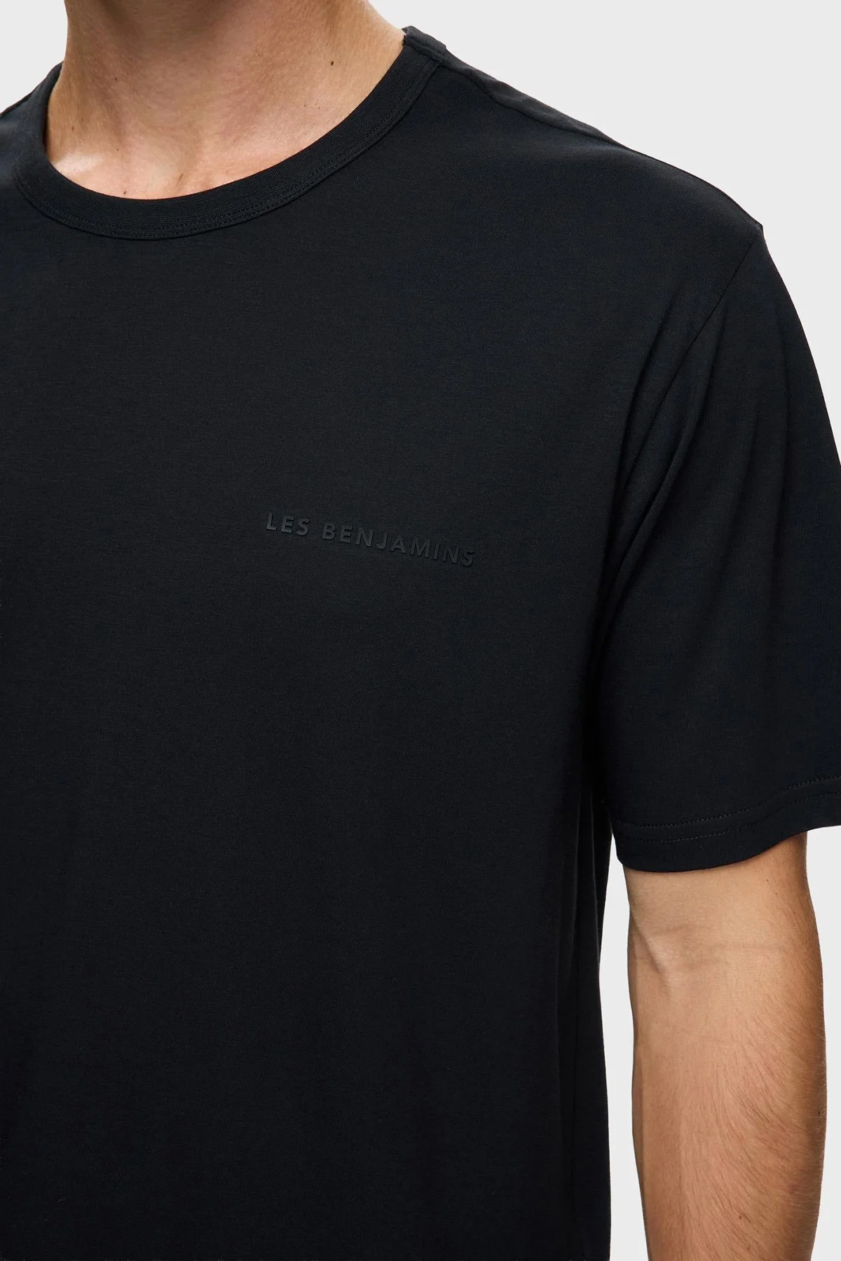 Les Benjamins Logolu Pamuklu Regular Fit Bisiklet Yaka Erkek T Shirt LB25FWCLAMUTS-401 SİYAH - 4