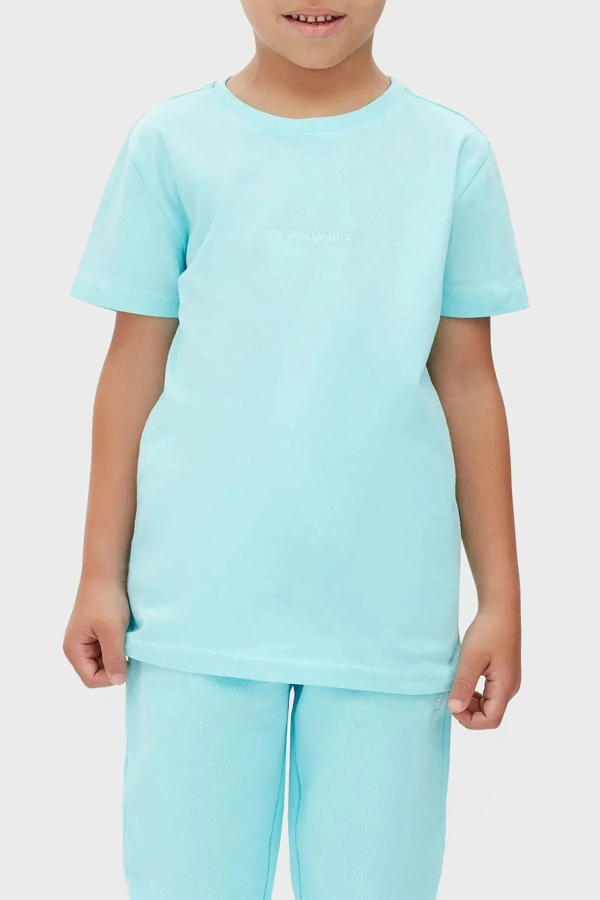 Les Benjamins Logolu Regular Fit Bisiklet Yaka % 100 Pamuk Unisex T Shirt LB22FWCHLCUTS-505 TURKUAZ - 1