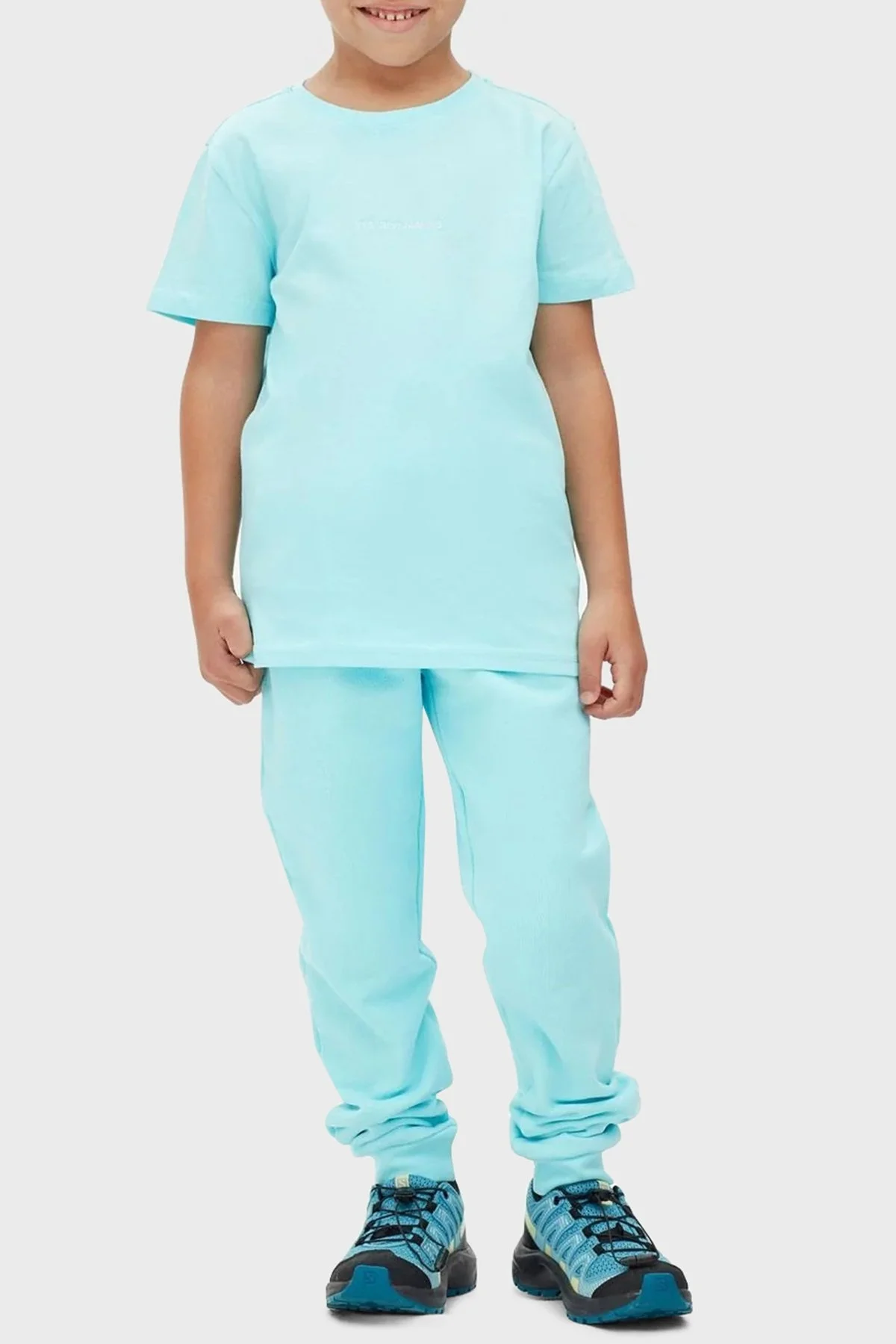 Les Benjamins Logolu Regular Fit Bisiklet Yaka % 100 Pamuk Unisex T Shirt LB22FWCHLCUTS-505 TURKUAZ - 3