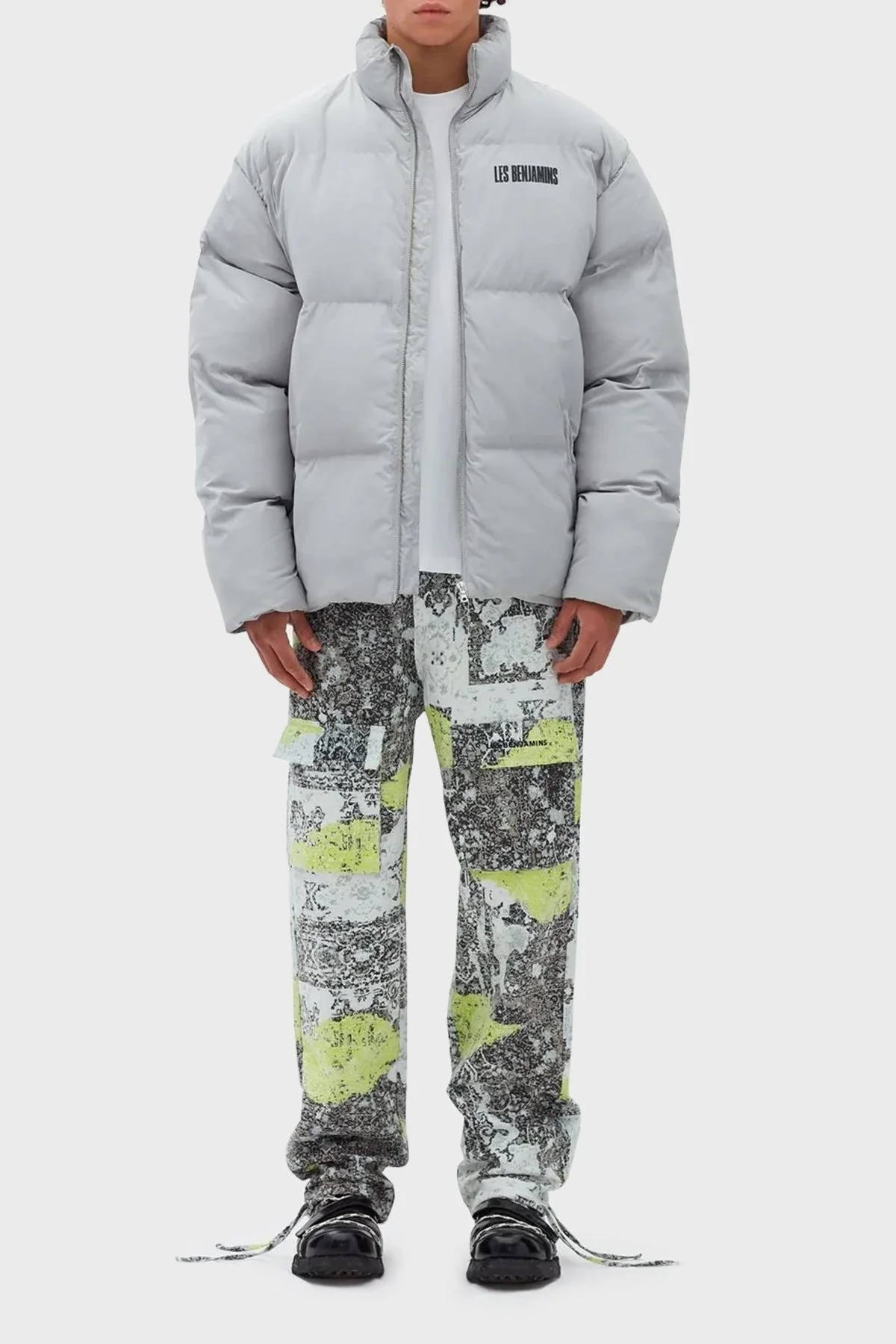 Les Benjamins Logolu Regular Fit Dik Yaka Erkek Mont LB22FWGASMUCA-005 GRİ - 3