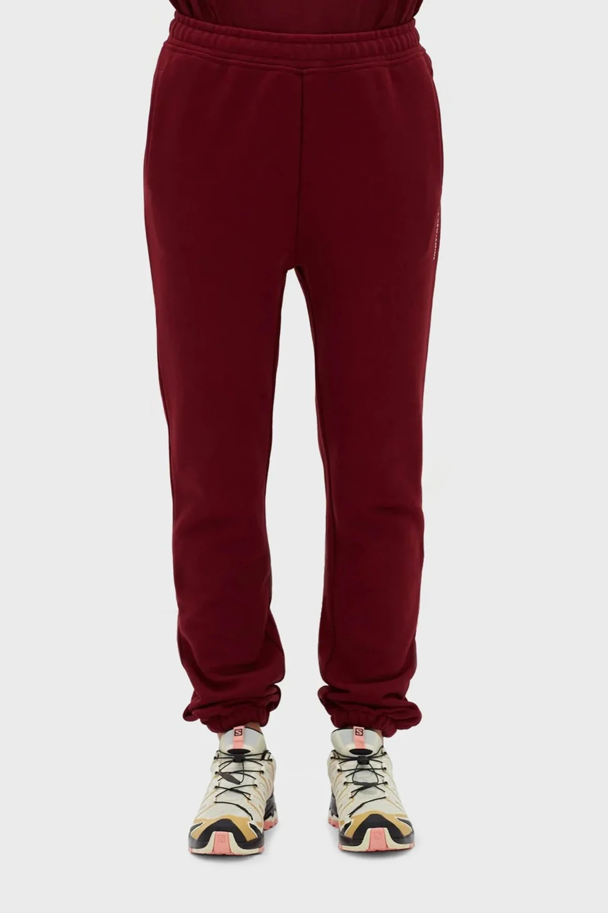 Les Benjamins Logolu Regular Fit Elastik Bel Bantlı Cepli % 100 Pamuk Bayan Pantolon LB22FWESSFUSP-301 BORDO - 2