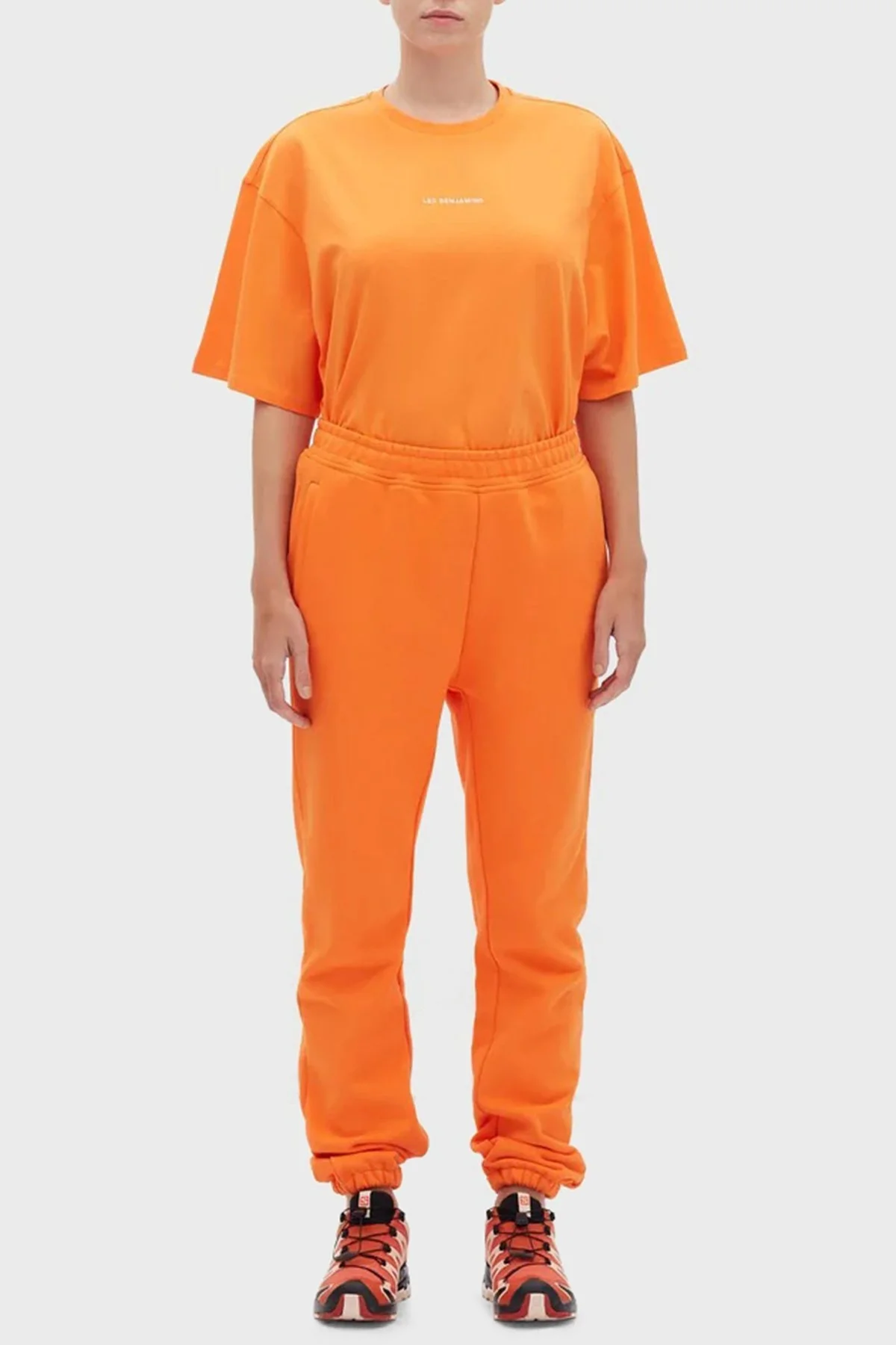 Les Benjamins Logolu Regular Fit Elastik Bel Bantlı Cepli % 100 Pamuk Bayan Pantolon LB22FWESSFUSP-304 ORANGE - 7