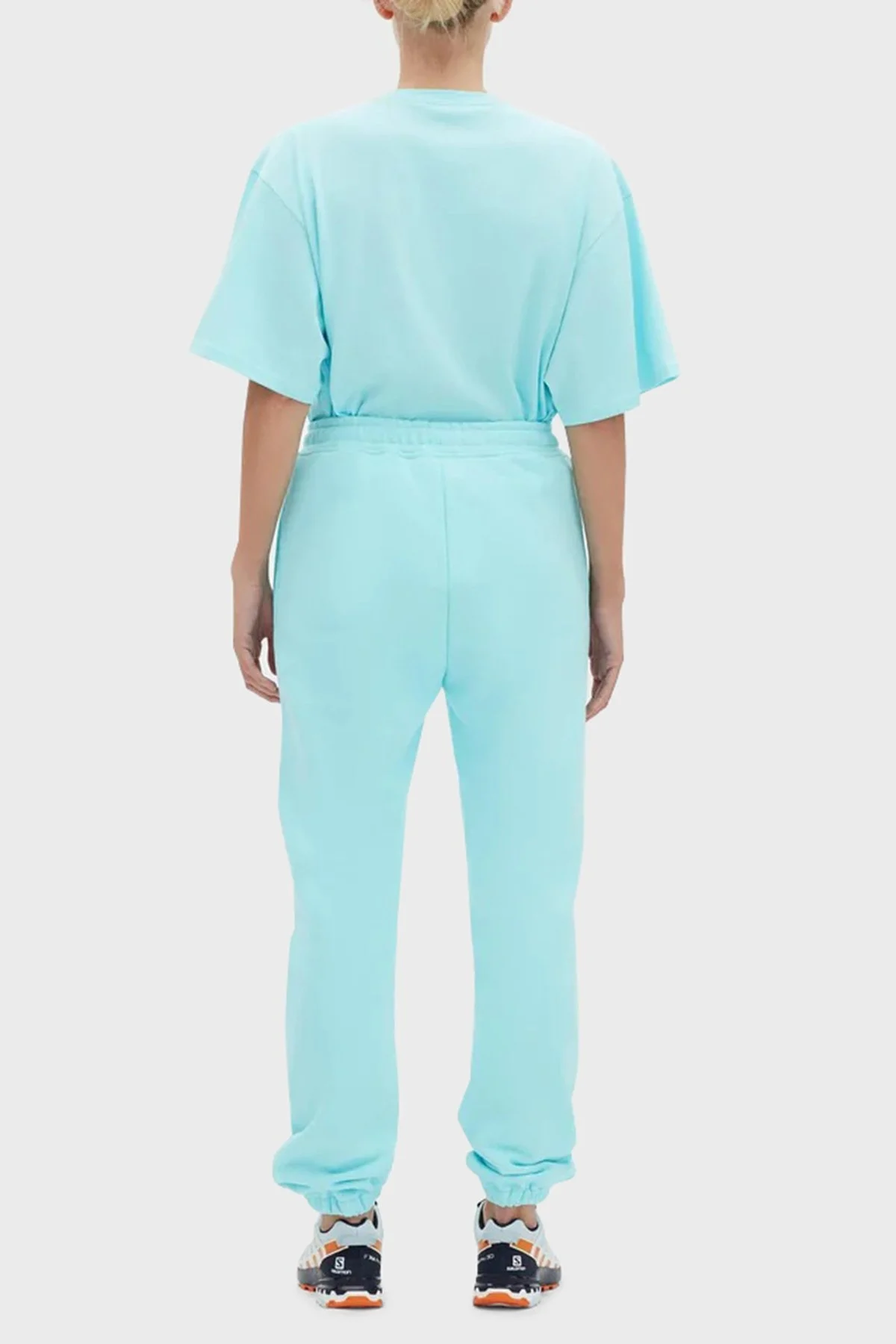 Les Benjamins Logolu Regular Fit Elastik Bel Bantlı Cepli % 100 Pamuk Bayan Pantolon LB22FWESSFUSP-305 TURKUAZ - 10