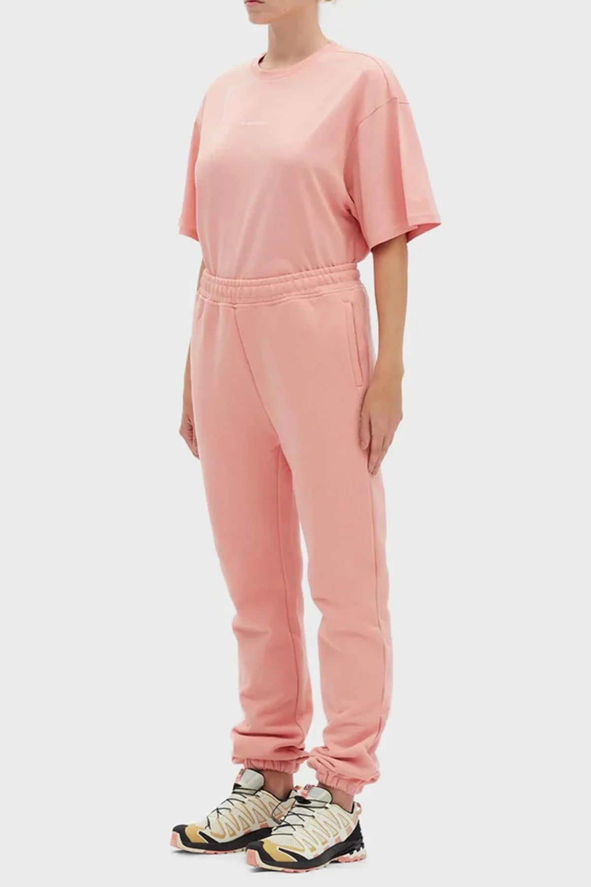 Les Benjamins Logolu Regular Fit Elastik Bel Bantlı Cepli % 100 Pamuk Bayan Pantolon LB22FWESSFUSP-306 MERCAN - 3