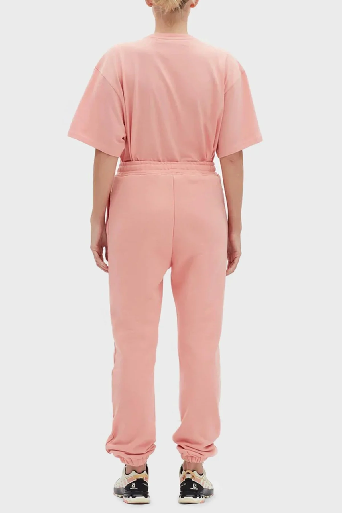 Les Benjamins Logolu Regular Fit Elastik Bel Bantlı Cepli % 100 Pamuk Bayan Pantolon LB22FWESSFUSP-306 MERCAN - 4