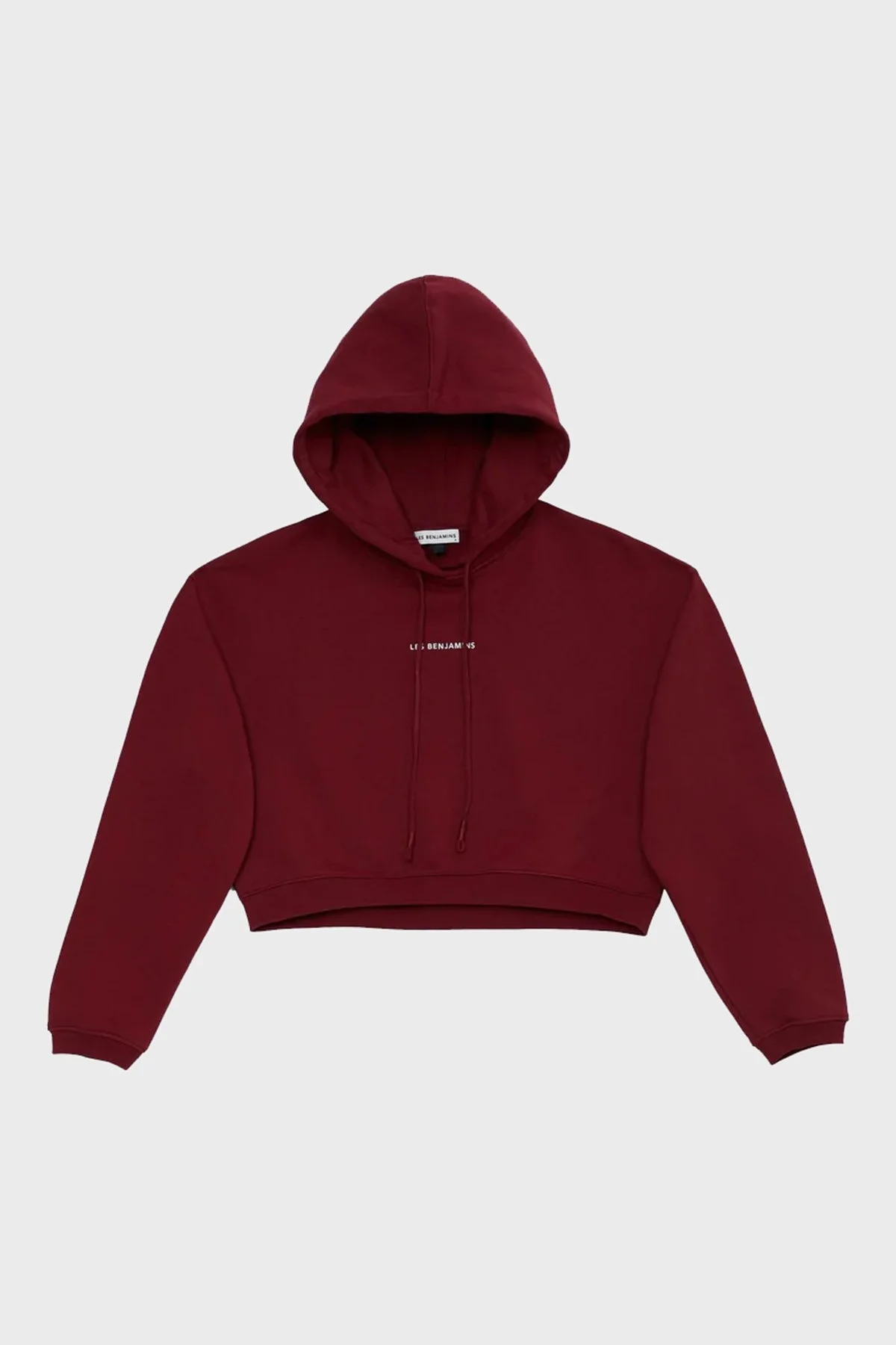 Les Benjamins Logolu Regular Fit Kapüşonlu % 100 Pamuk Crop Bayan Sweat LB22FWESSFUHD-301 BORDO - 6