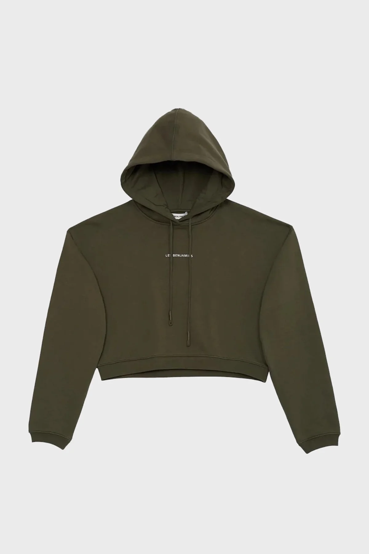 Les Benjamins Logolu Regular Fit Kapüşonlu % 100 Pamuk Crop Bayan Sweat LB22FWESSFUHD-302 HAKİ - 6