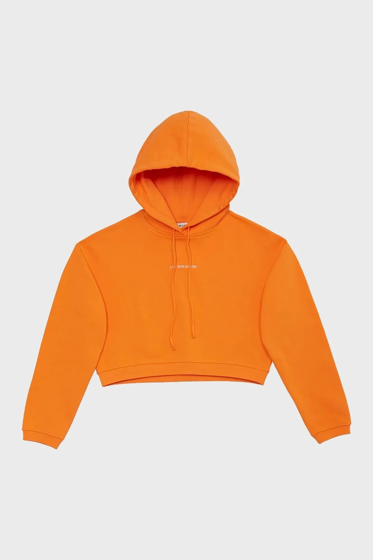 Les Benjamins Logolu Regular Fit Kapüşonlu % 100 Pamuk Crop Bayan Sweat LB22FWESSFUHD-304 ORANGE - 6