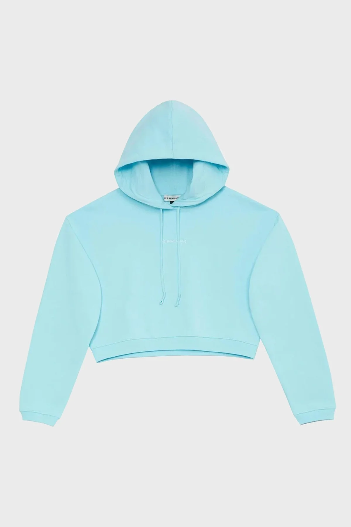Les Benjamins Logolu Regular Fit Kapüşonlu % 100 Pamuk Crop Bayan Sweat LB22FWESSFUHD-305 TURKUAZ - 6