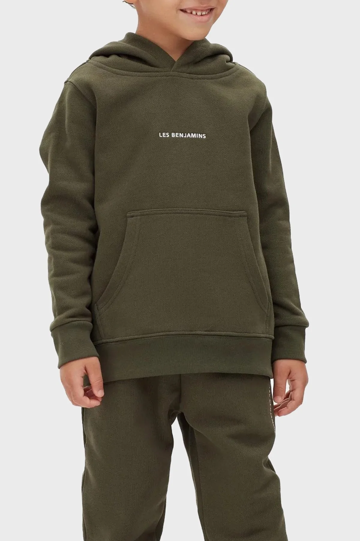 Les Benjamins Logolu Regular Fit Kapüşonlu Kanguru Cepli % 100 Pamuk Unisex Sweat LB22FWCHLCUHD-502 HAKİ - 8