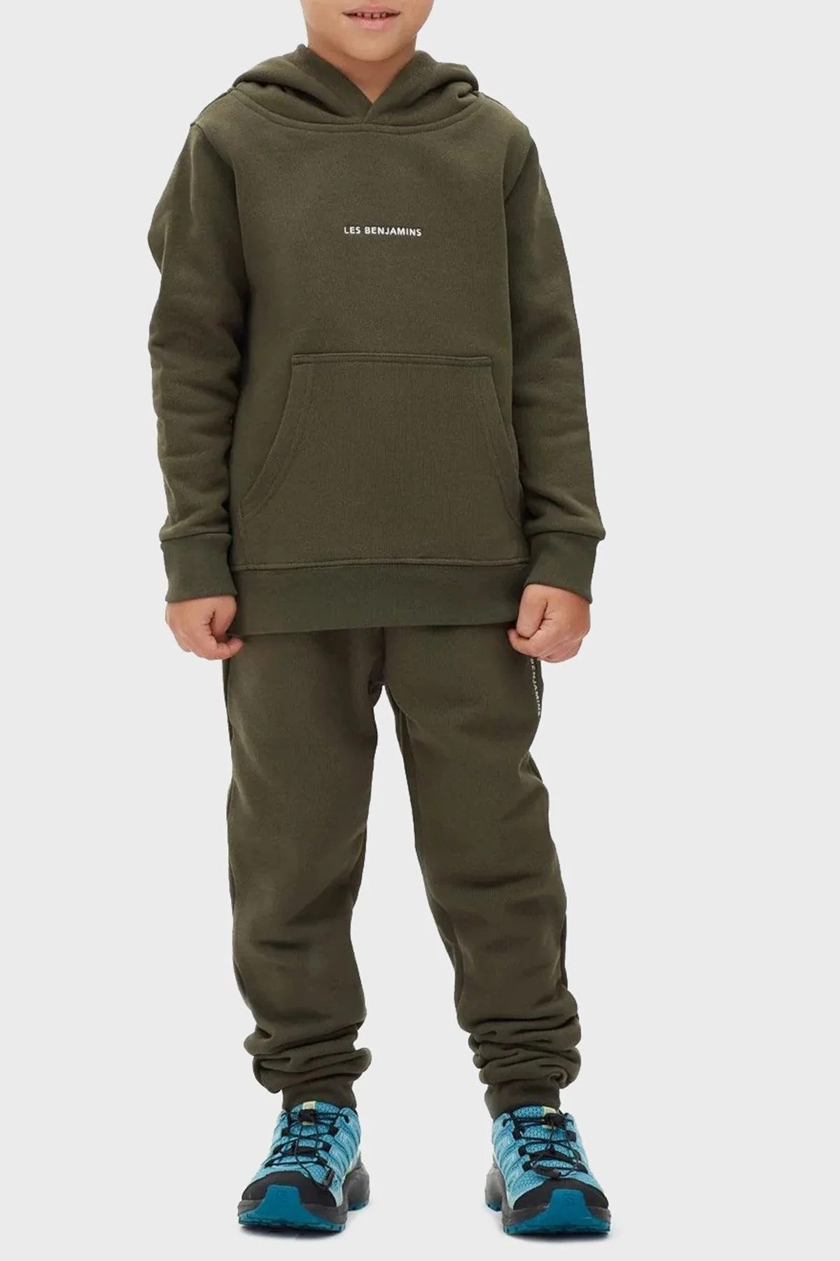 Les Benjamins Logolu Regular Fit Kapüşonlu Kanguru Cepli % 100 Pamuk Unisex Sweat LB22FWCHLCUHD-502 HAKİ - 10