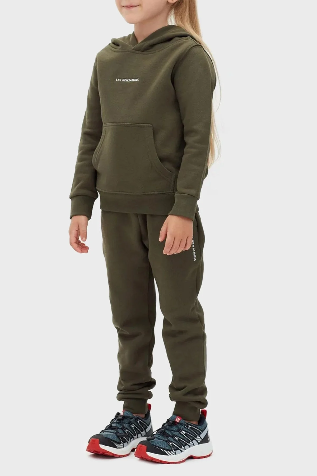 Les Benjamins Logolu Regular Fit Kapüşonlu Kanguru Cepli % 100 Pamuk Unisex Sweat LB22FWCHLCUHD-502 HAKİ - 12