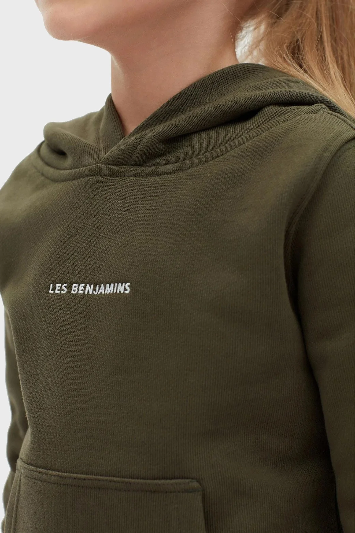 Les Benjamins Logolu Regular Fit Kapüşonlu Kanguru Cepli % 100 Pamuk Unisex Sweat LB22FWCHLCUHD-502 HAKİ - 13