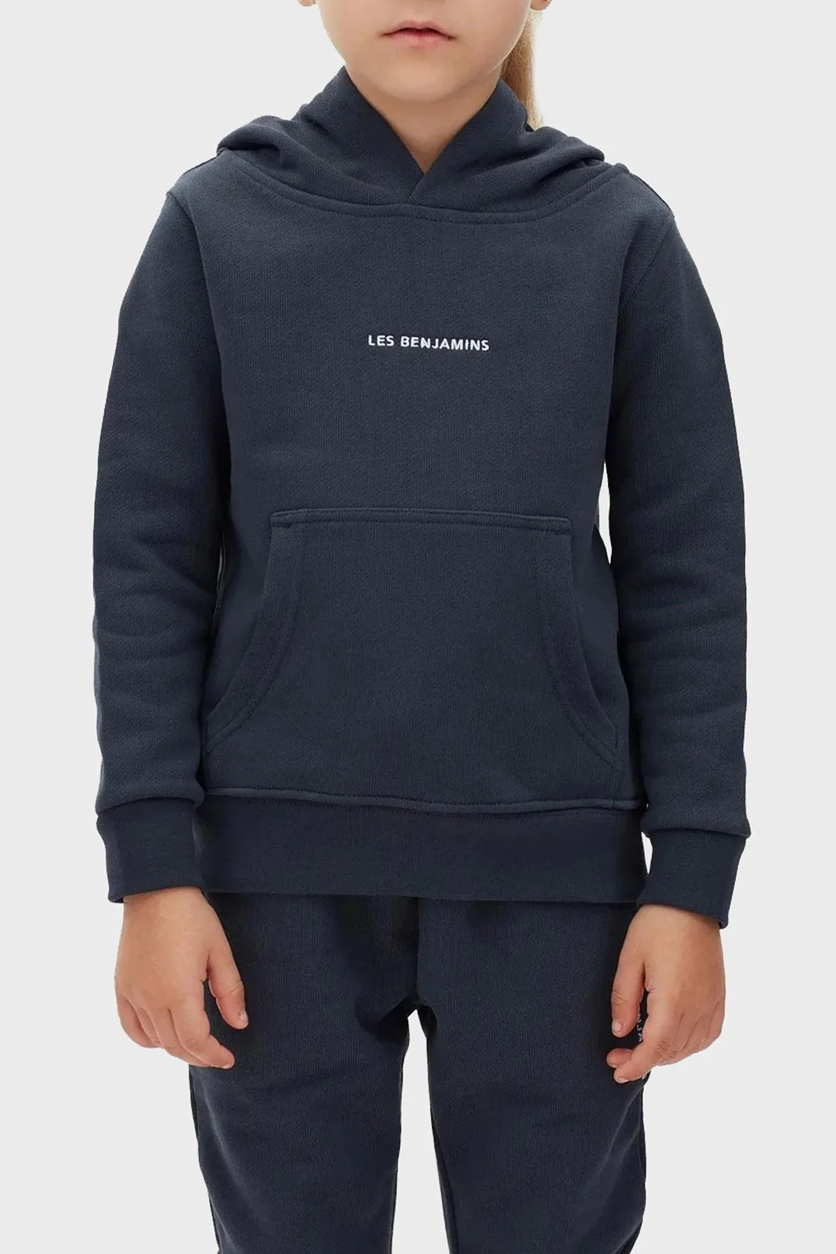 Les Benjamins Logolu Regular Fit Kapüşonlu Kanguru Cepli % 100 Pamuk Unisex Sweat LB22FWCHLCUHD-503 LACİVERT - 1