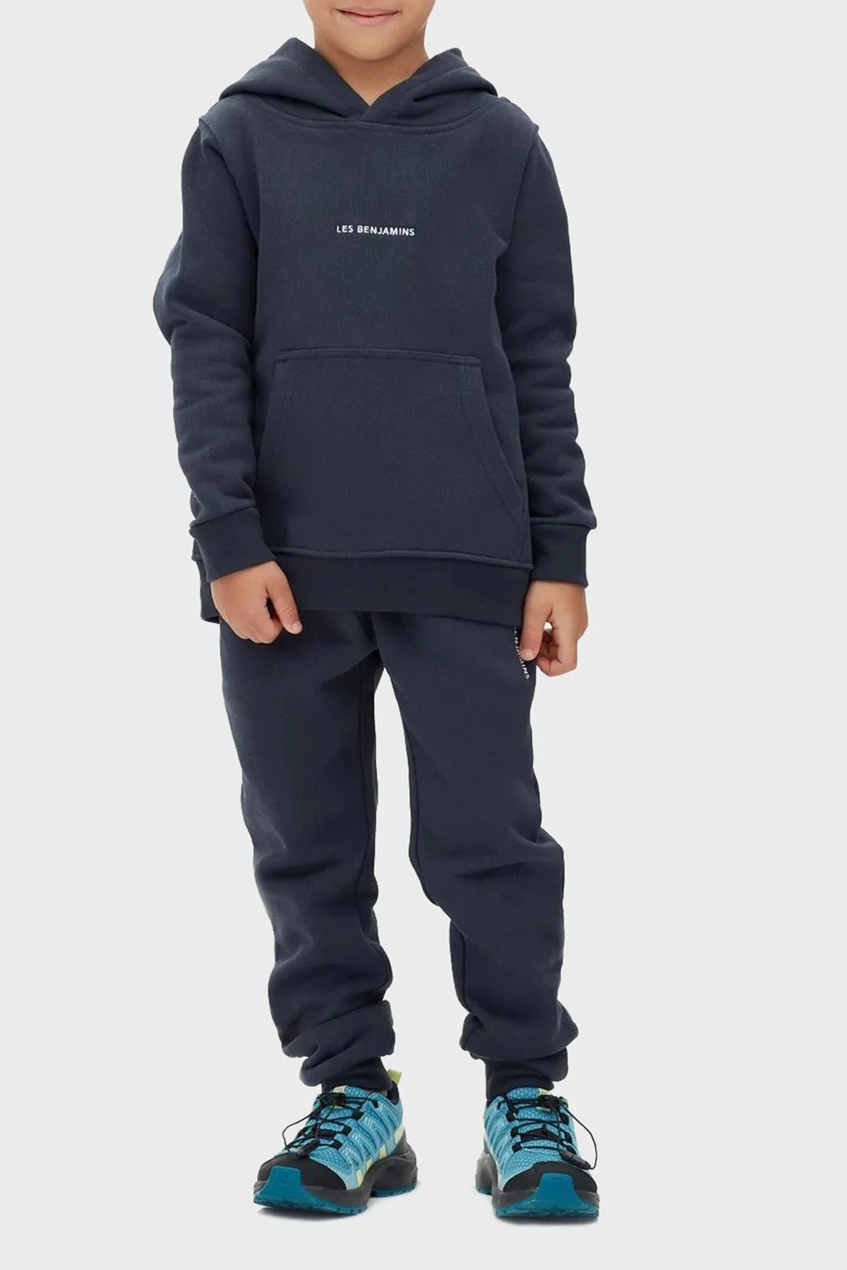 Les Benjamins Logolu Regular Fit Kapüşonlu Kanguru Cepli % 100 Pamuk Unisex Sweat LB22FWCHLCUHD-503 LACİVERT - 2