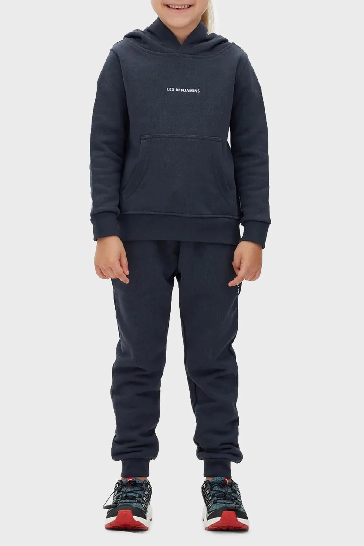 Les Benjamins Logolu Regular Fit Kapüşonlu Kanguru Cepli % 100 Pamuk Unisex Sweat LB22FWCHLCUHD-503 LACİVERT - 3