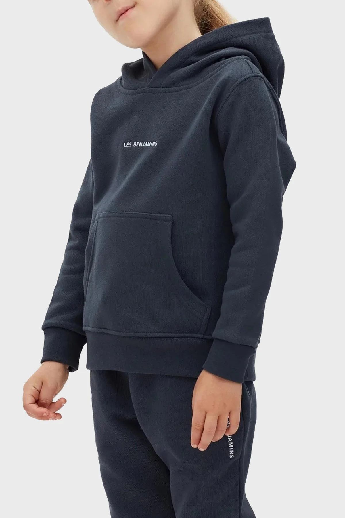 Les Benjamins Logolu Regular Fit Kapüşonlu Kanguru Cepli % 100 Pamuk Unisex Sweat LB22FWCHLCUHD-503 LACİVERT - 4