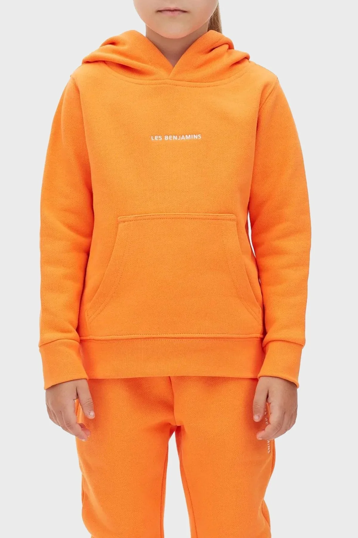 Les Benjamins Logolu Regular Fit Kapüşonlu Kanguru Cepli % 100 Pamuk Unisex Sweat LB22FWCHLCUHD-504 ORANGE - 1
