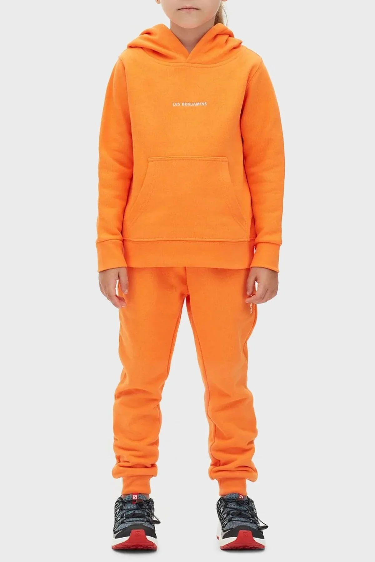 Les Benjamins Logolu Regular Fit Kapüşonlu Kanguru Cepli % 100 Pamuk Unisex Sweat LB22FWCHLCUHD-504 ORANGE - 3