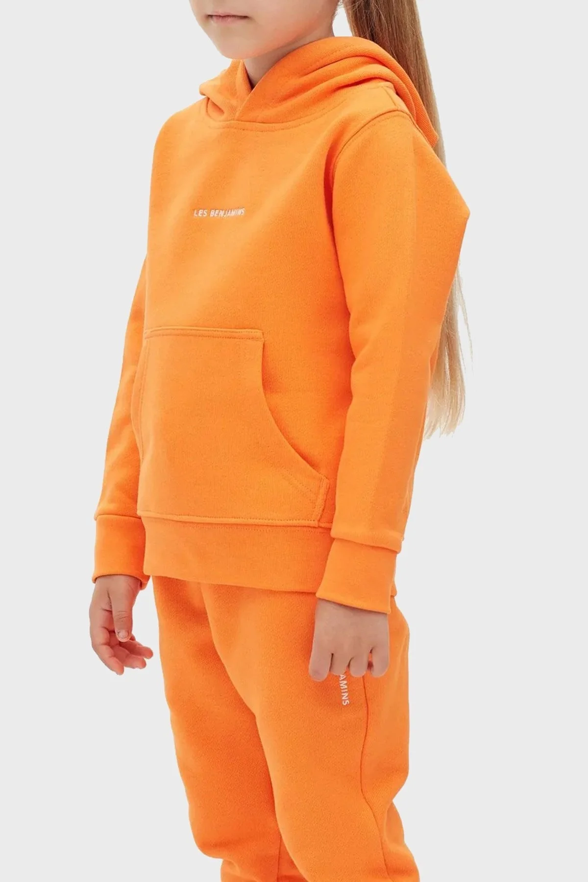 Les Benjamins Logolu Regular Fit Kapüşonlu Kanguru Cepli % 100 Pamuk Unisex Sweat LB22FWCHLCUHD-504 ORANGE - 4