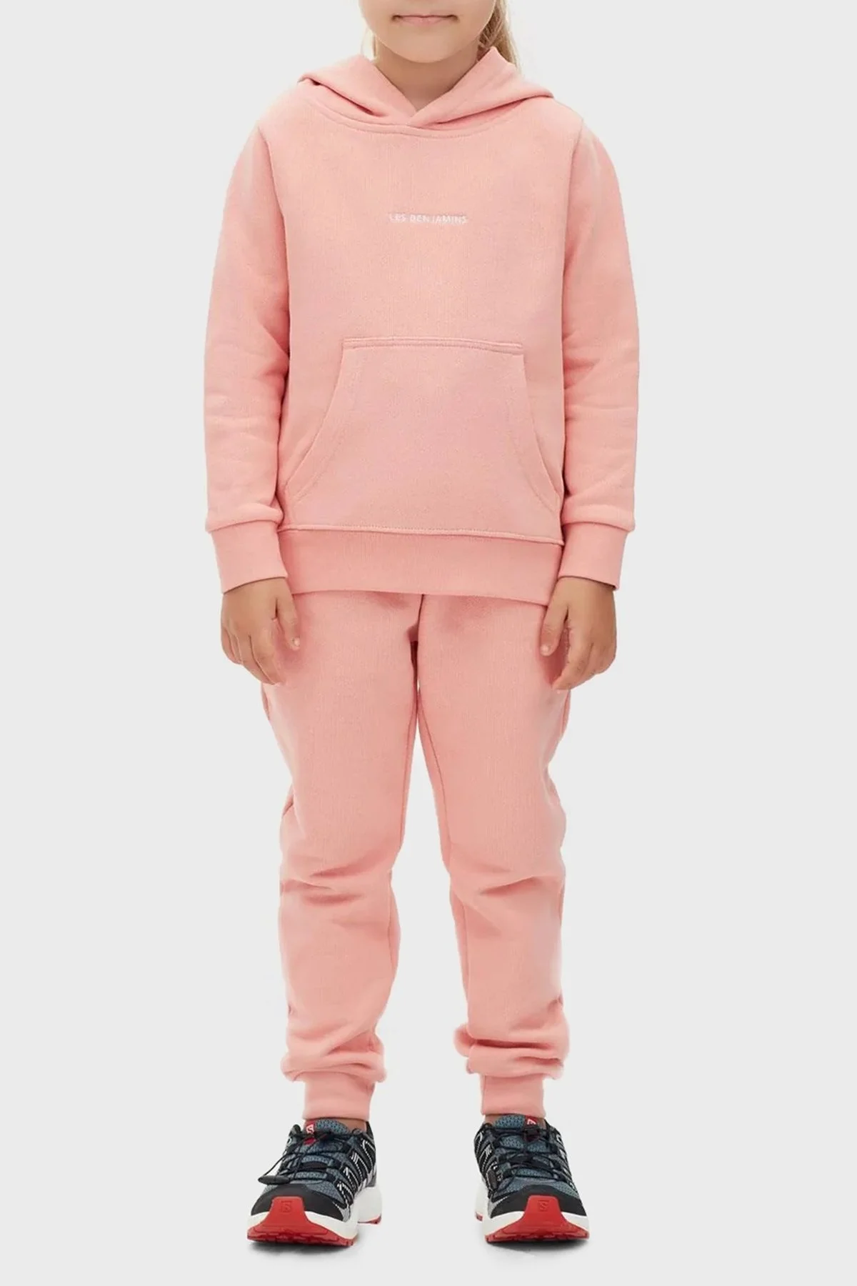 Les Benjamins Logolu Regular Fit Kapüşonlu Kanguru Cepli % 100 Pamuk Unisex Sweat LB22FWCHLCUHD-506 CORAL - 1