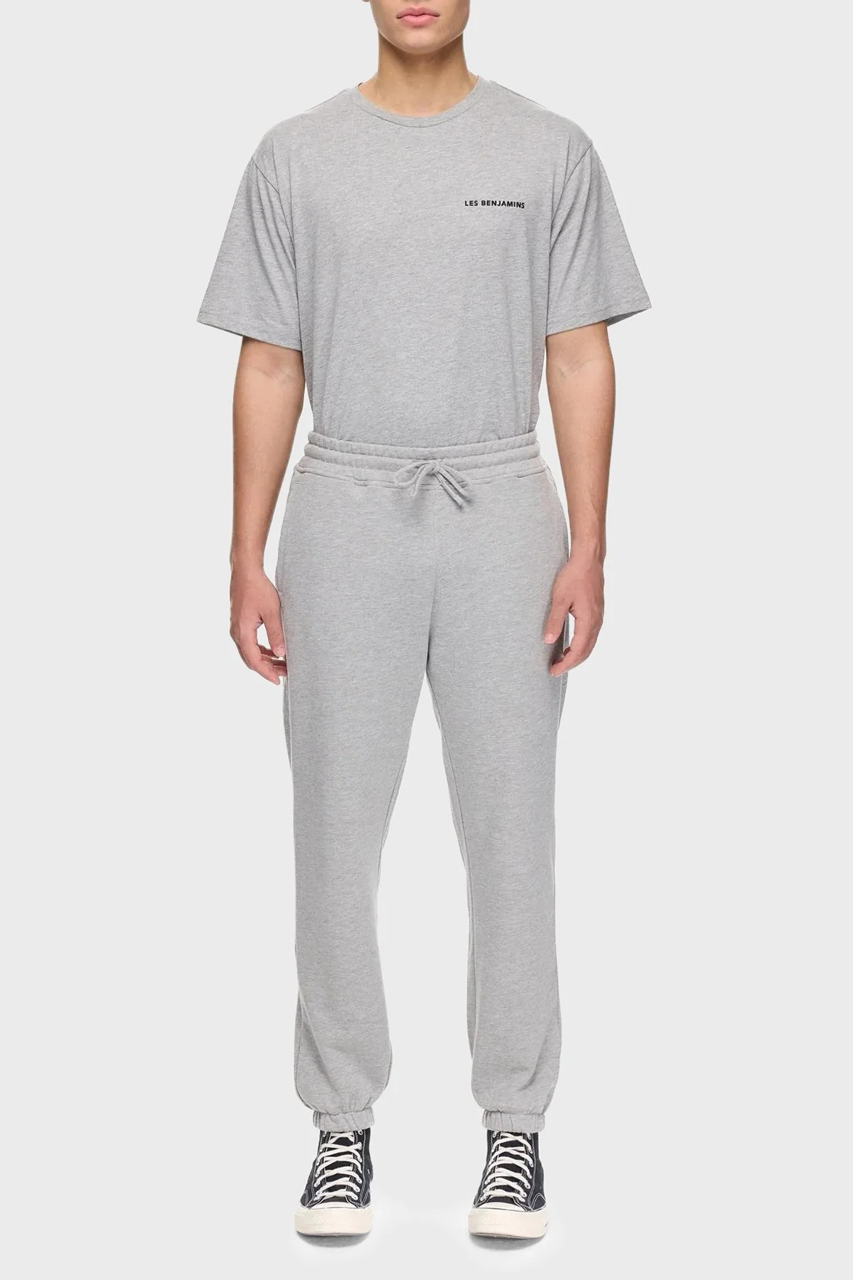 Les Benjamins Logolu Regular Fit Normal Bel Ribanalı Paça Jogger Erkek Pantolon LBNOOSCORMUSP-308 AÇIK GRİ - 2