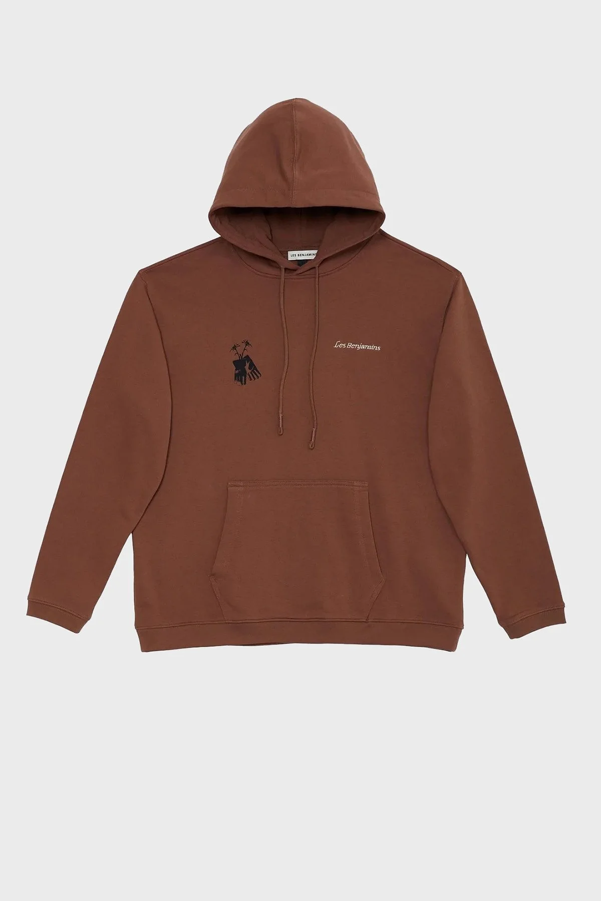 Les Benjamins Logolu Sırt Baskılı Kanguru Cepli Kapüşonlu Relaxed Fit Erkek Sweat LB22FWGASMUHD-002 KAHVE - 6