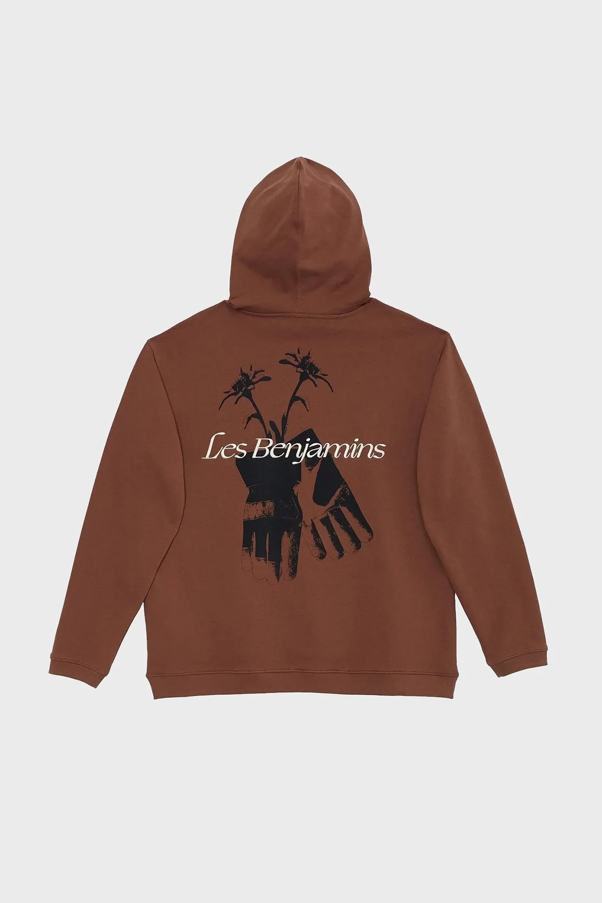 Les Benjamins Logolu Sırt Baskılı Kanguru Cepli Kapüşonlu Relaxed Fit Erkek Sweat LB22FWGASMUHD-002 KAHVE - 7