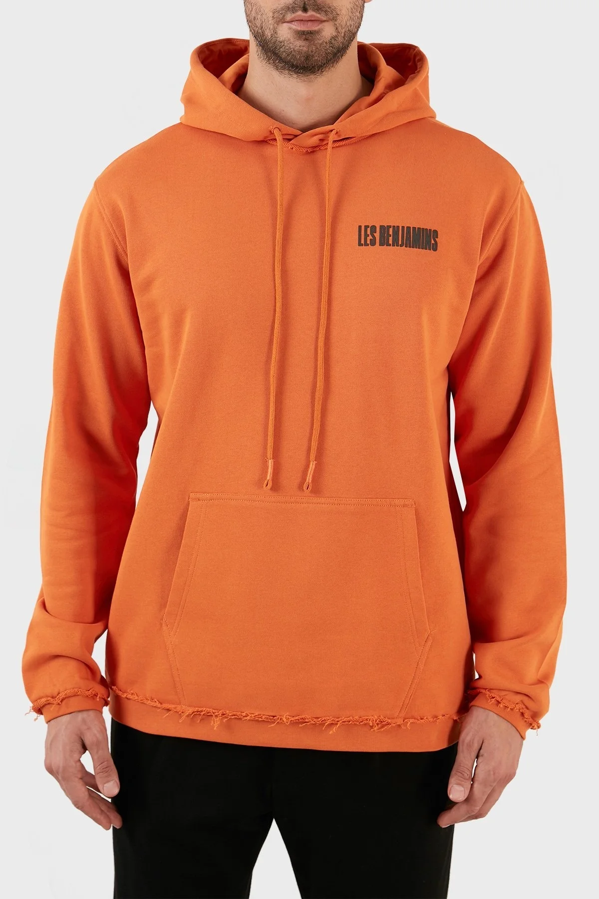Les Benjamins Logolu Sırt Baskılı Kanguru Cepli Kapüşonlu Relaxed Fit Erkek Sweat LB22FWGASMUHD-005 Tarçın - 1