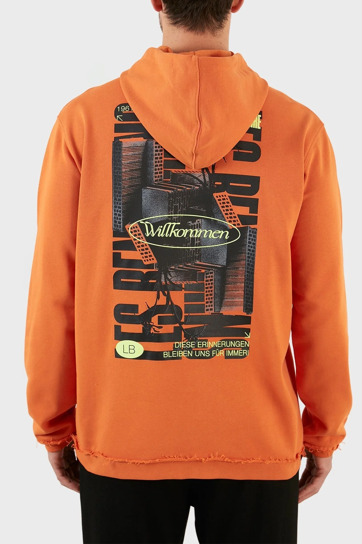 Les Benjamins Logolu Sırt Baskılı Kanguru Cepli Kapüşonlu Relaxed Fit Erkek Sweat LB22FWGASMUHD-005 Tarçın - 5