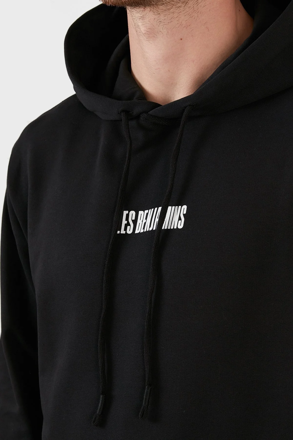 Les Benjamins Logolu Sırt Baskılı Kanguru Cepli Kapüşonlu Relaxed Fit Erkek Sweat LB22FWGASMUHD-008 SİYAH - 4