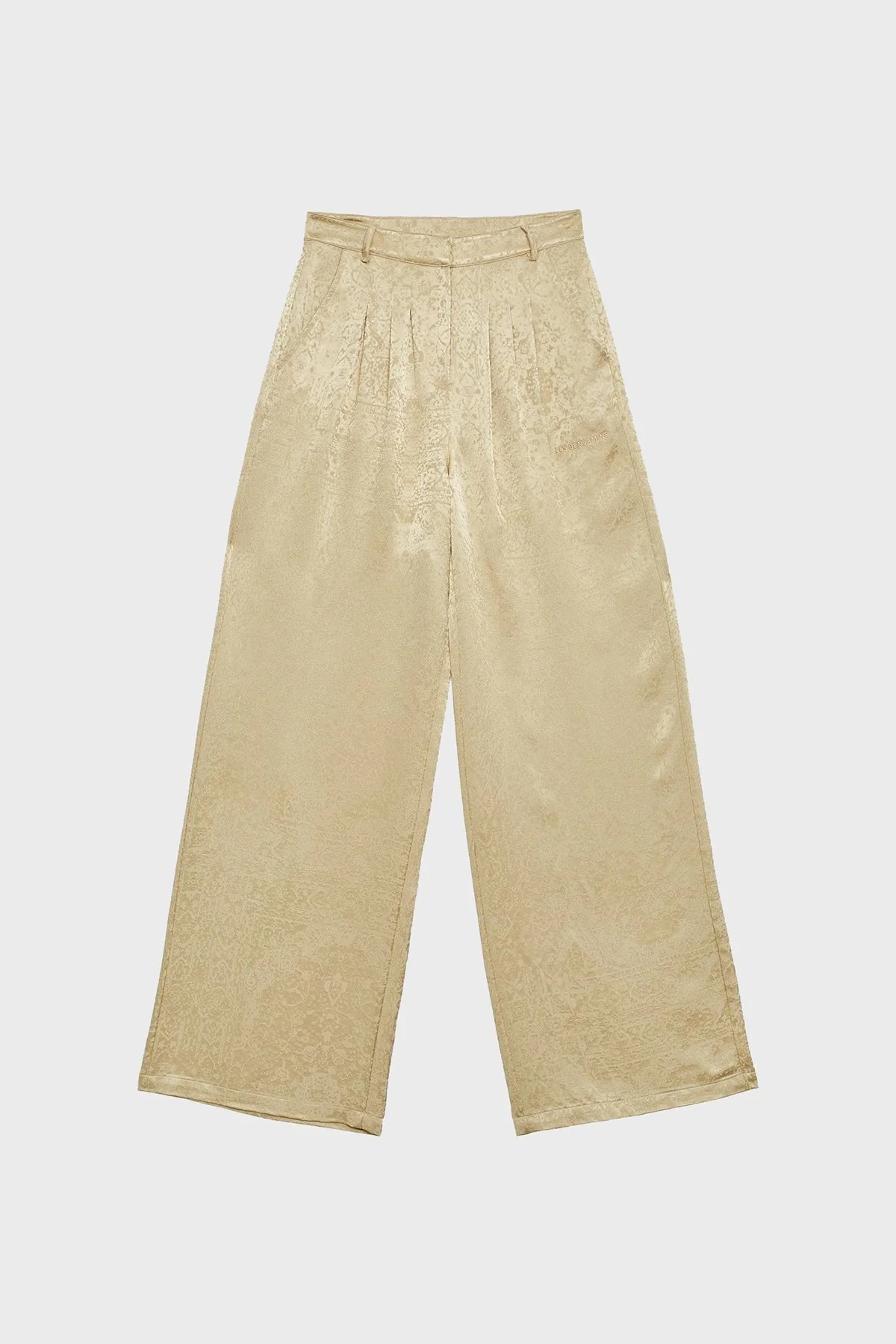 Les Benjamins Önü Pileli Yüksek Bel Rahat Kesim Geniş Paça Jakarlı Bayan Pantolon LB23SSHOEFUPT-105 BEJ - 7