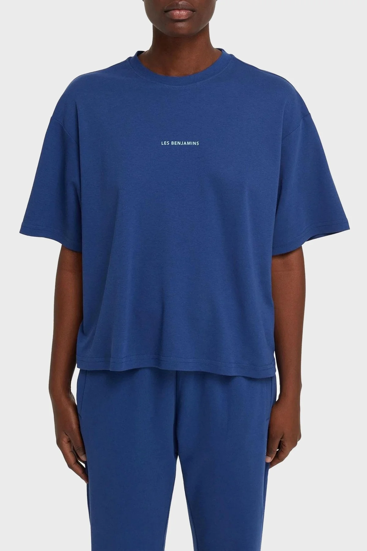 Les Benjamins Oversize Bisiklet Yaka % 100 Pamuk Bayan T Shirt LB21SSCORFUOT-002 LACİVERT - 1