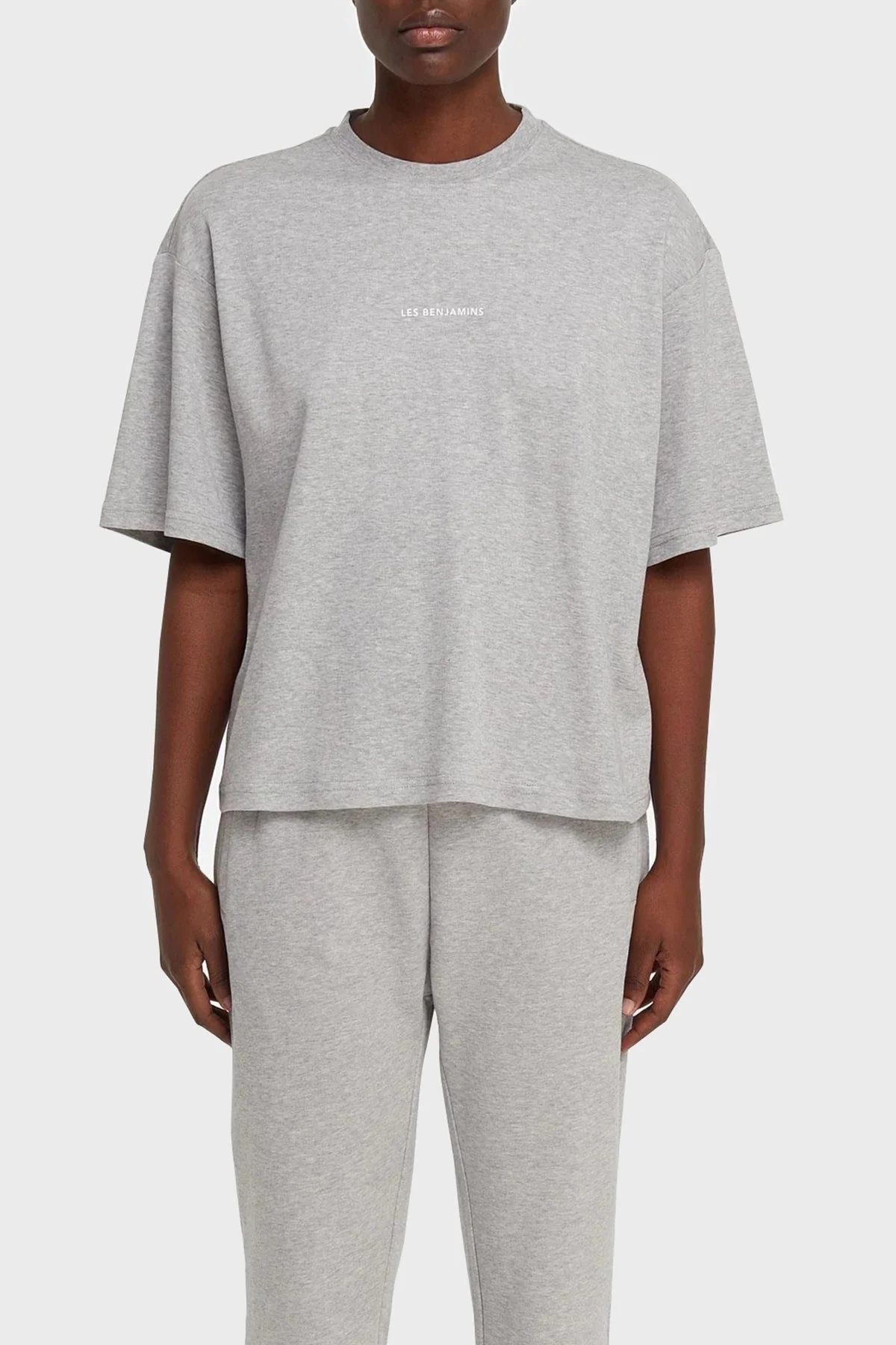 Les Benjamins Oversize Bisiklet Yaka % 100 Pamuk Bayan T Shirt LB21SSCORFUOT-003 AÇIK GRİ - 1