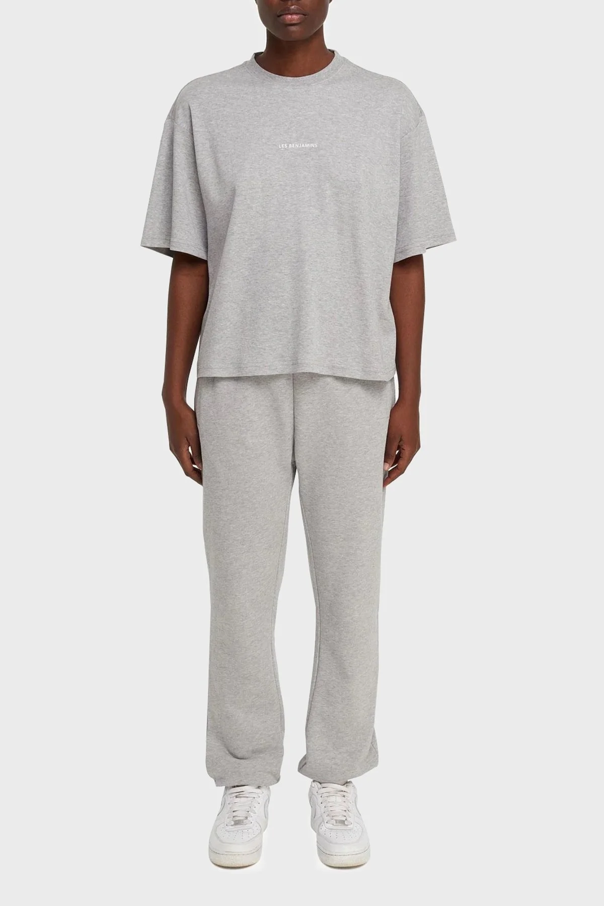 Les Benjamins Oversize Bisiklet Yaka % 100 Pamuk Bayan T Shirt LB21SSCORFUOT-003 AÇIK GRİ - 4