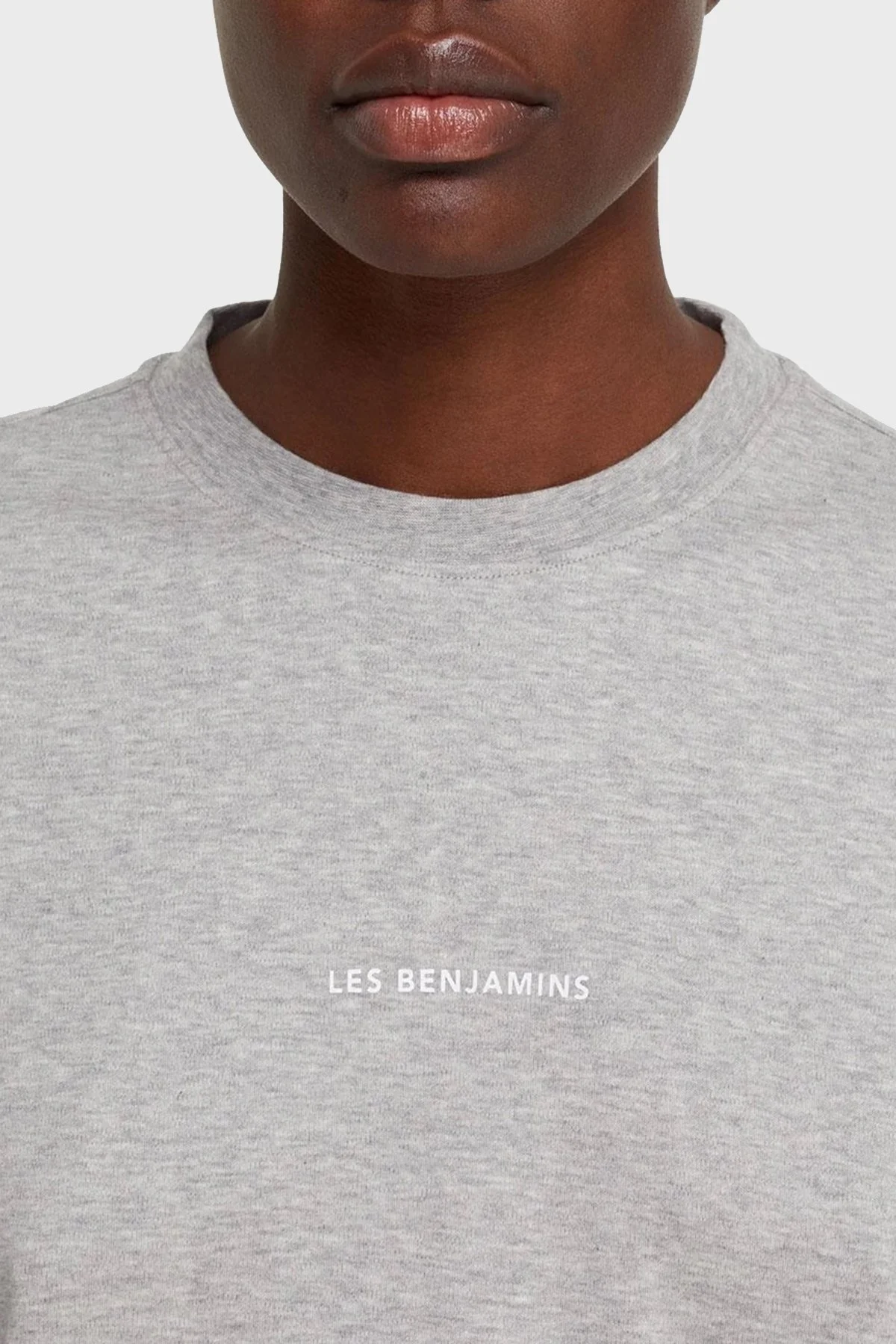 Les Benjamins Oversize Bisiklet Yaka % 100 Pamuk Bayan T Shirt LB21SSCORFUOT-003 AÇIK GRİ - 5