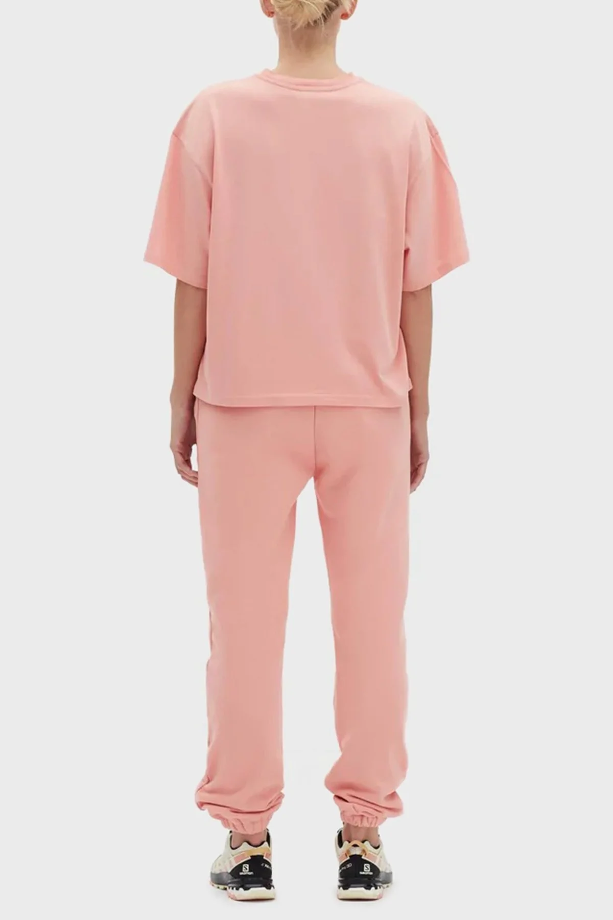 Les Benjamins Oversize Bisiklet Yaka % 100 Pamuk Cropped Bayan T Shirt LB22FWESSFUOT-306 CORAL - 5