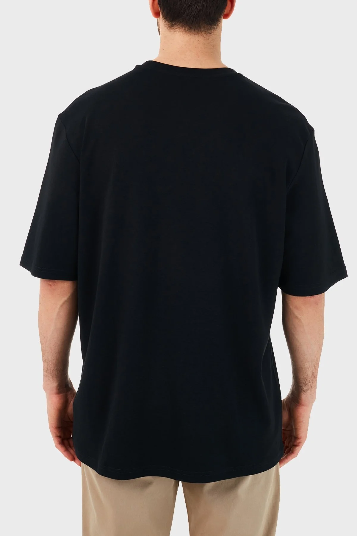 Les Benjamins Oversize Bisiklet Yaka % 100 Pamuk Erkek T Shirt LB21SSCORMUOT-001 SİYAH - 3