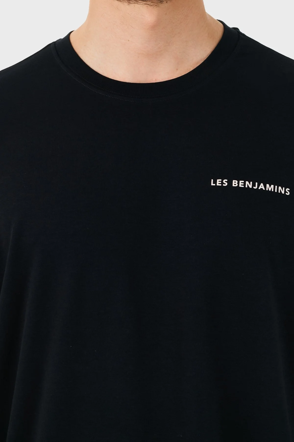 Les Benjamins Oversize Bisiklet Yaka % 100 Pamuk Erkek T Shirt LB21SSCORMUOT-001 SİYAH - 6