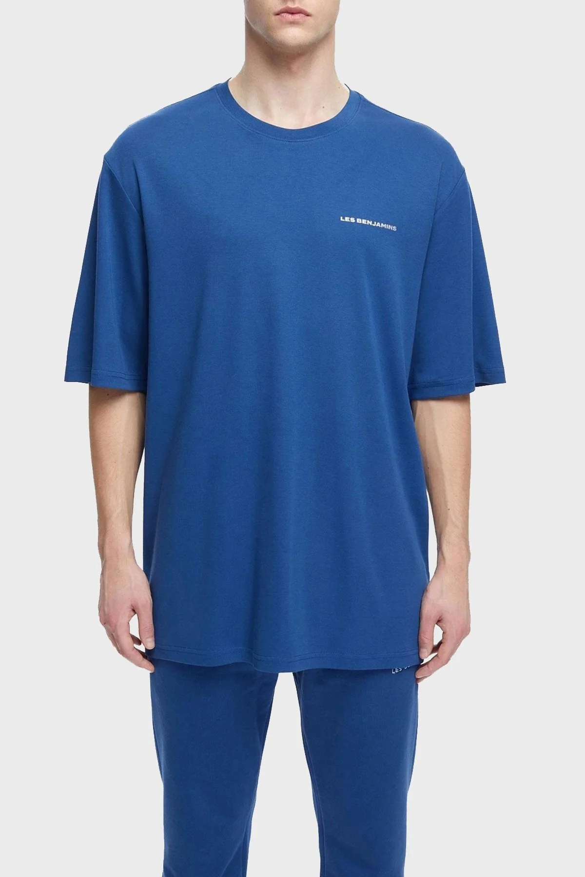 Les Benjamins Oversize Bisiklet Yaka % 100 Pamuk Erkek T Shirt LB21SSCORMUOT-002 LACİVERT - 1