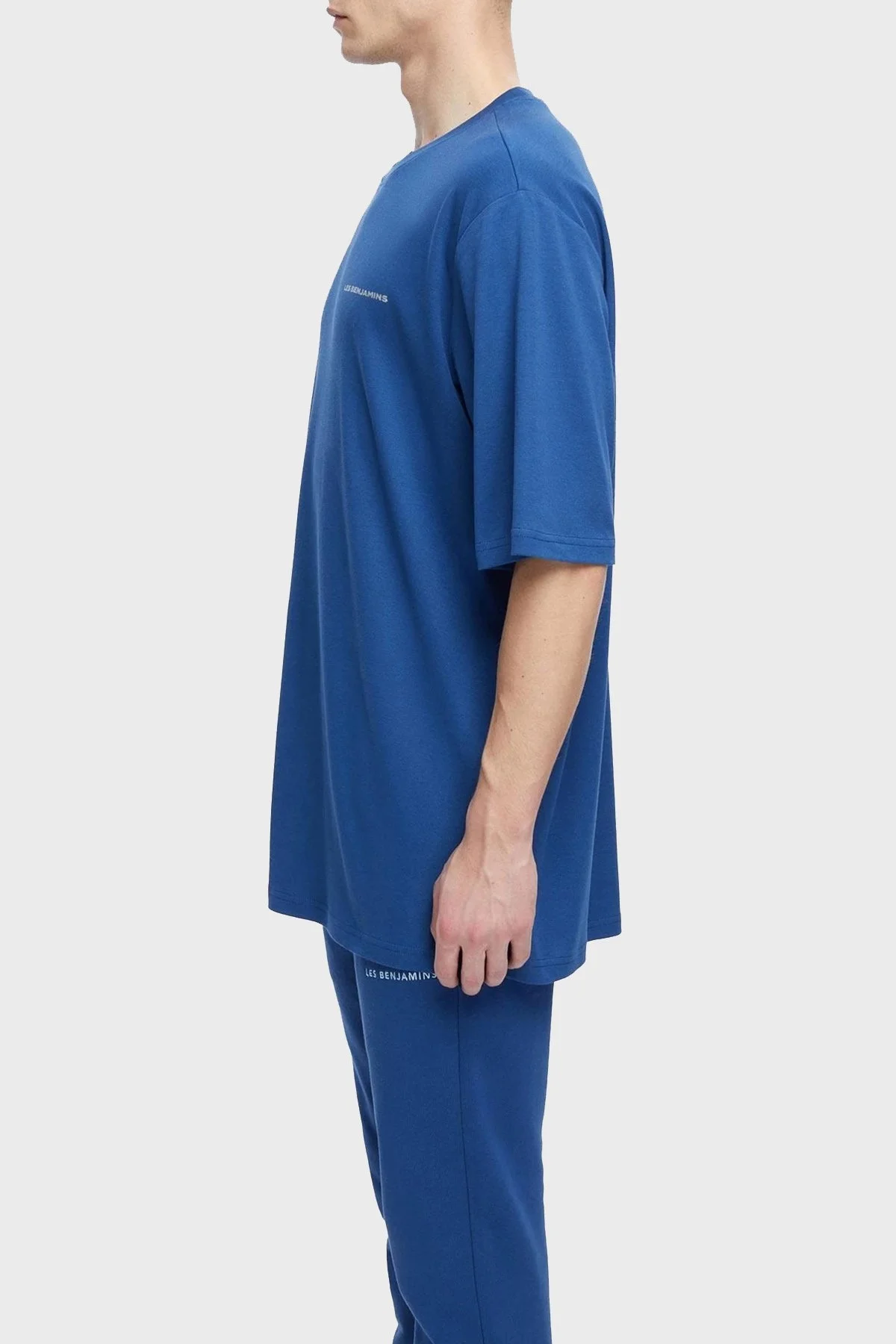 Les Benjamins Oversize Bisiklet Yaka % 100 Pamuk Erkek T Shirt LB21SSCORMUOT-002 LACİVERT - 3