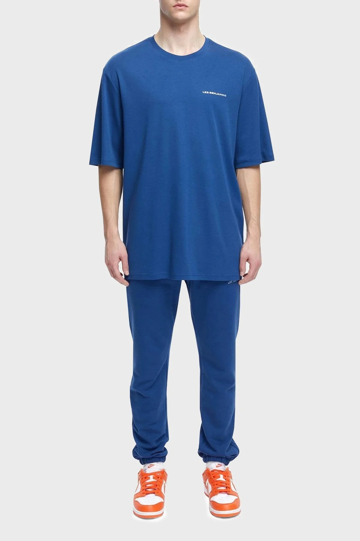 Les Benjamins Oversize Bisiklet Yaka % 100 Pamuk Erkek T Shirt LB21SSCORMUOT-002 LACİVERT - 4