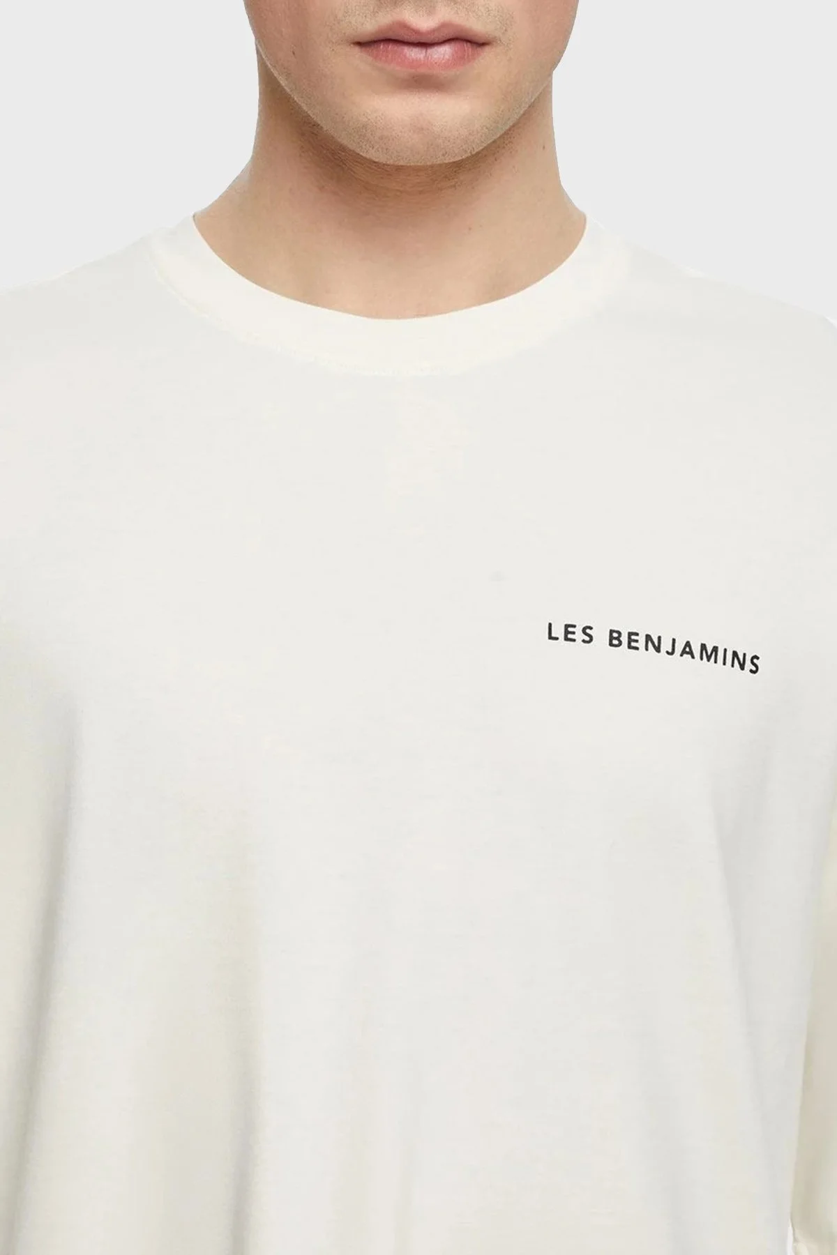 Les Benjamins Oversize Bisiklet Yaka % 100 Pamuk Erkek T Shirt LB21SSCORMUOT-004 EKRU - 5