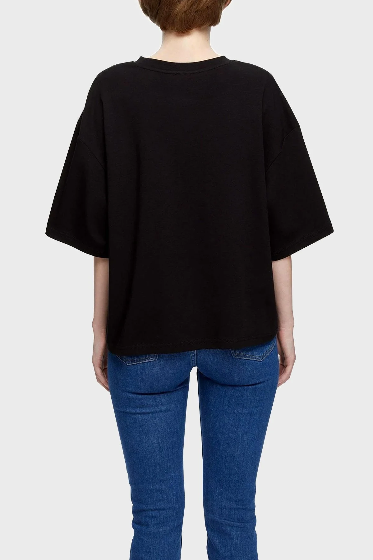 Les Benjamins Oversize Bisiklet Yaka % 100 Pamuk Bayan T Shirt LB21SSCORFUOT-001 SİYAH - 2