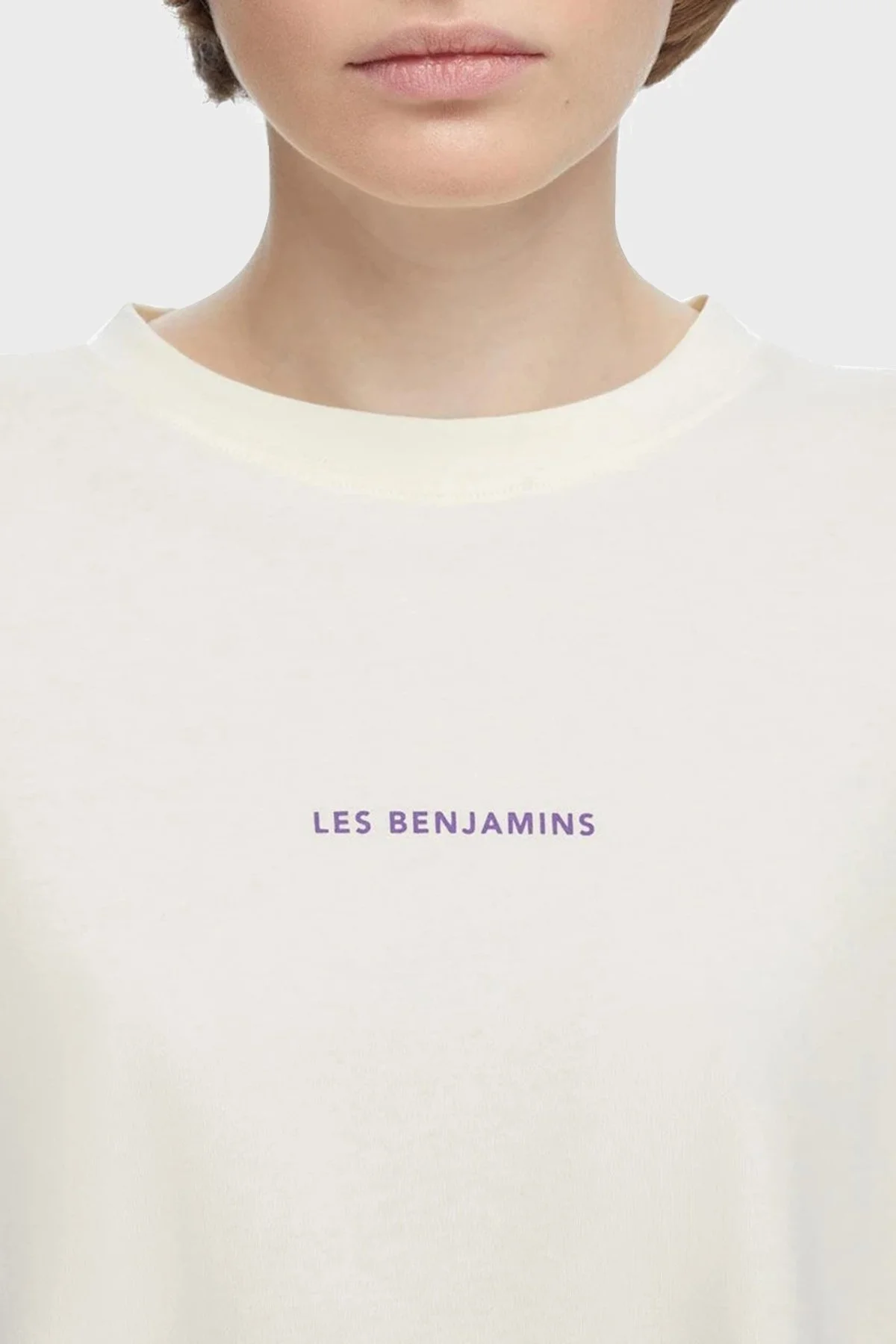 Les Benjamins Oversize Bisiklet Yaka % 100 Pamuk Bayan T Shirt LB21SSCORFUOT-004 EKRU - 10